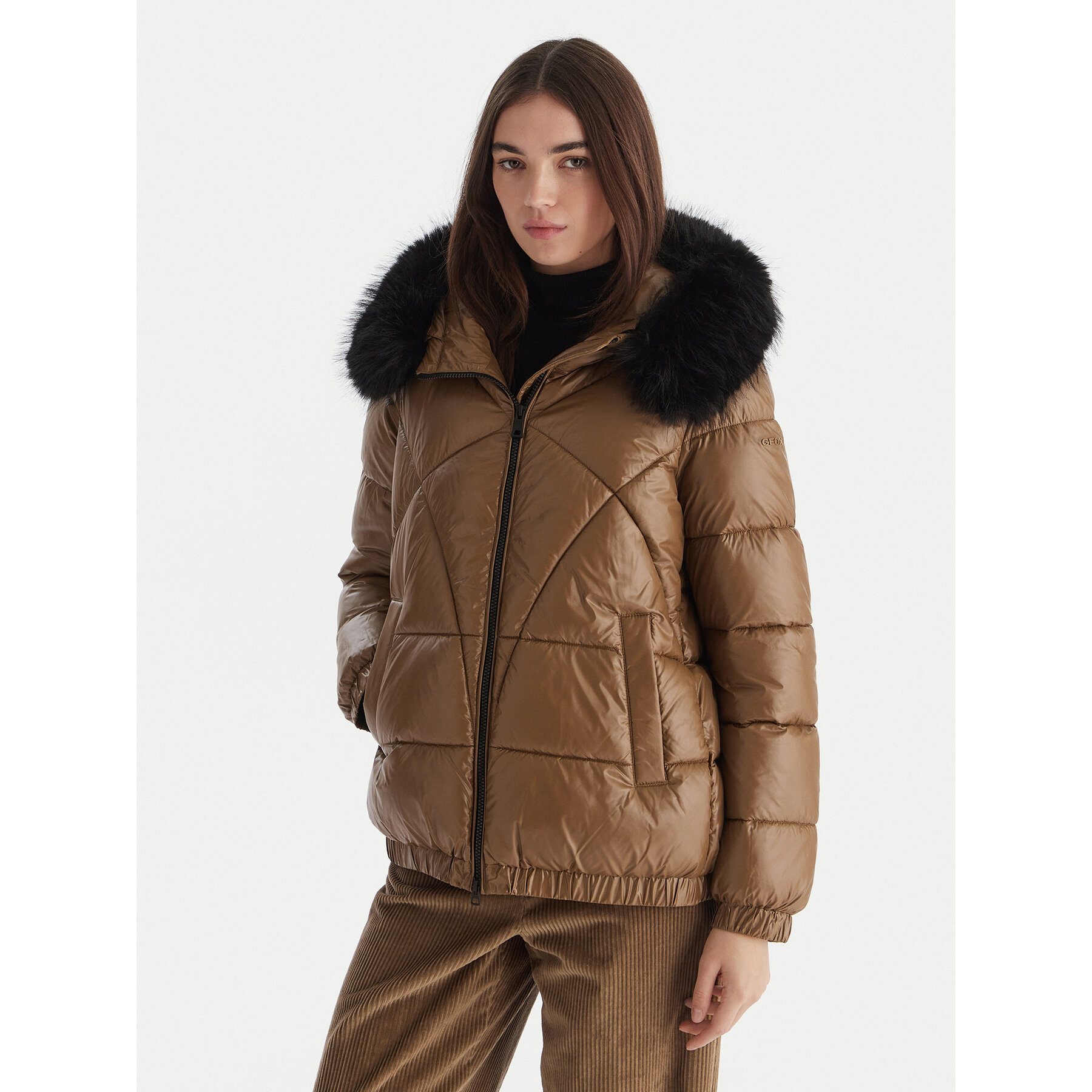 Geox Kurtka zimowa Backsie W5628S T3121 F5212 Brązowy Oversize