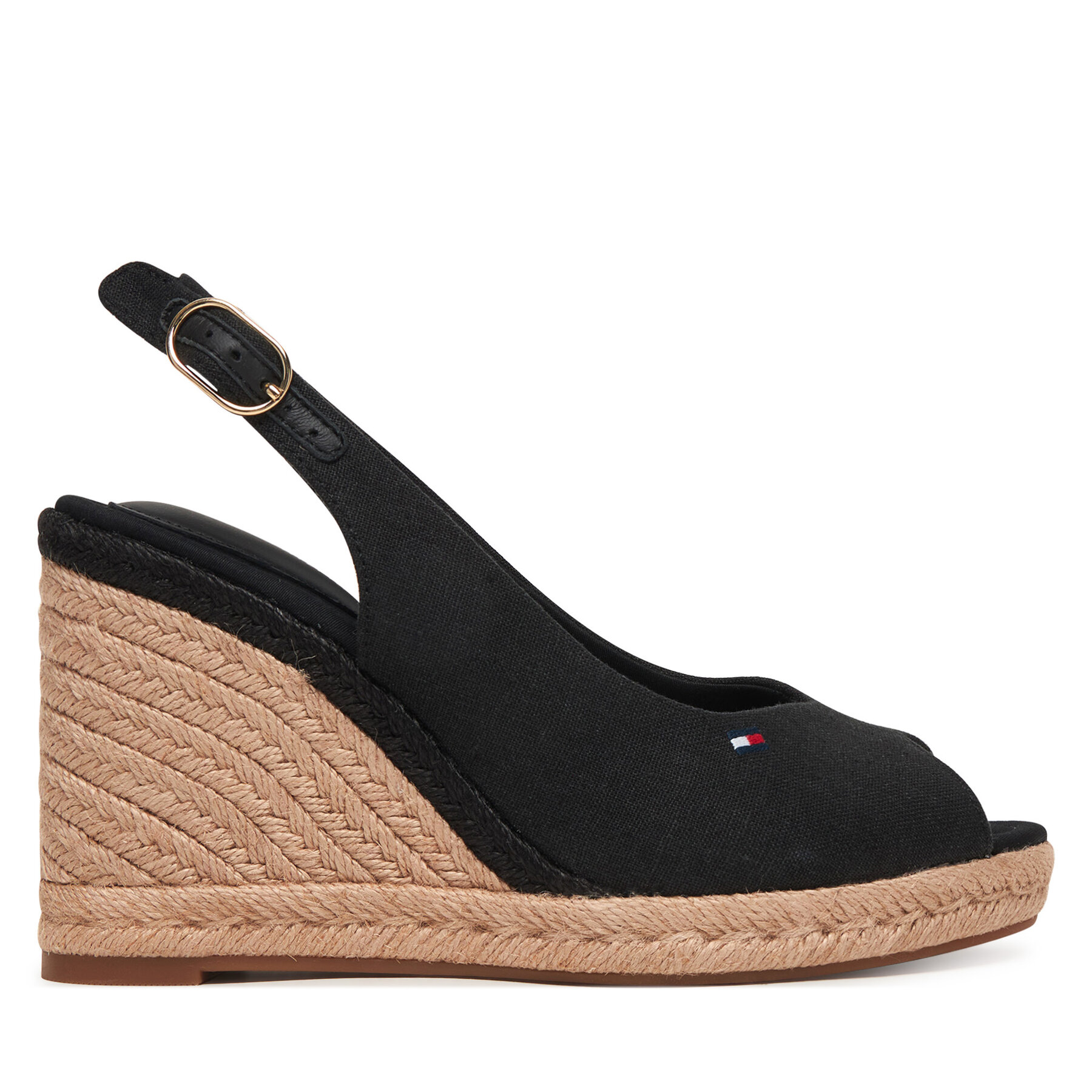 Tommy Hilfiger Espadryle Flag High Wedge Espad Slingback FW0FW09343 Czarny