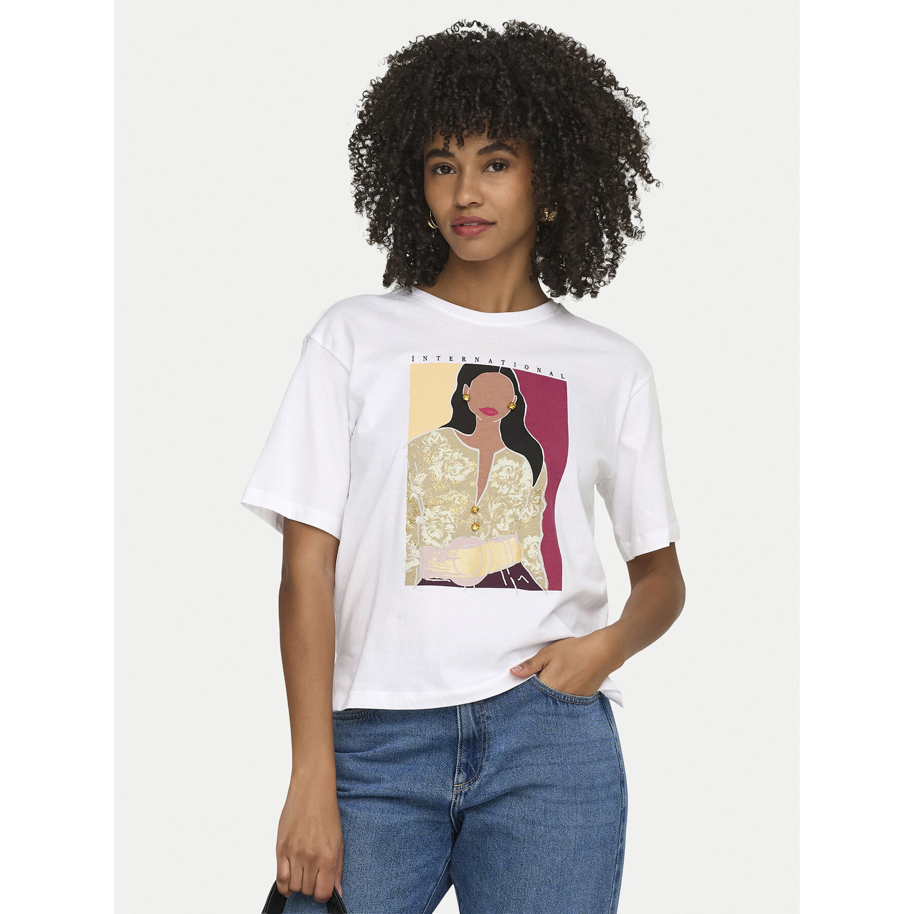 ONLY T-Shirt Susan 15372179 Biały Regular Fit
