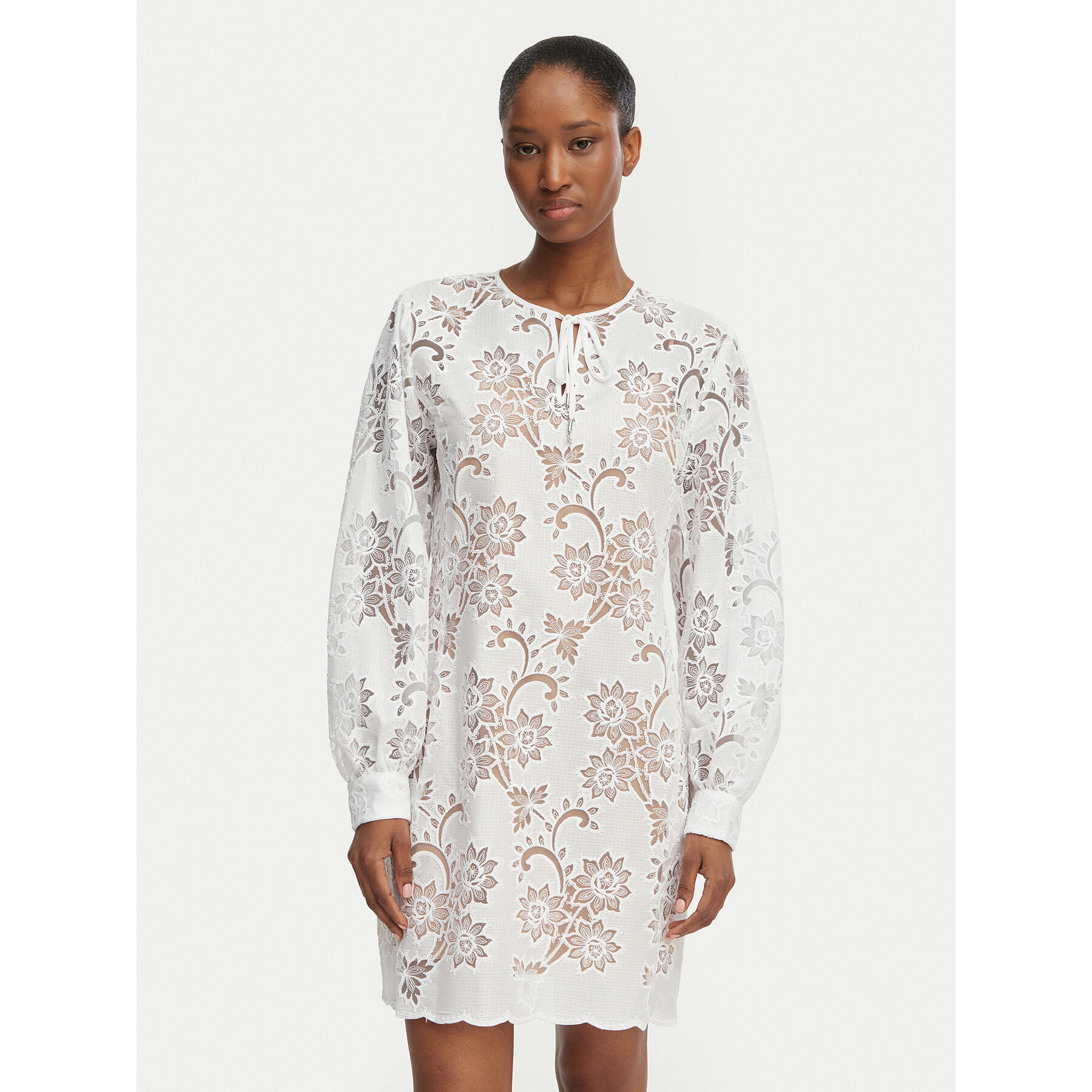 MICHAEL Michael Kors Sukienka letnia MS683E2KR2 Biały Relaxed Fit