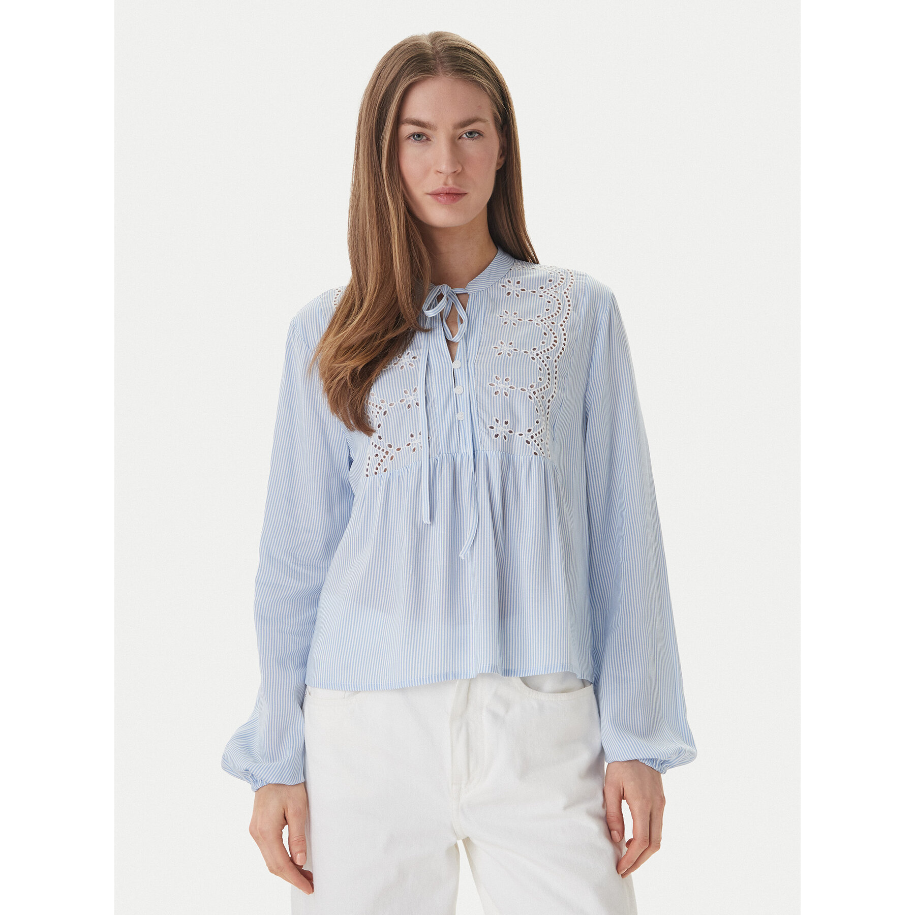 ONLY Bluzka Lennyo 15366732 Błękitny Regular Fit