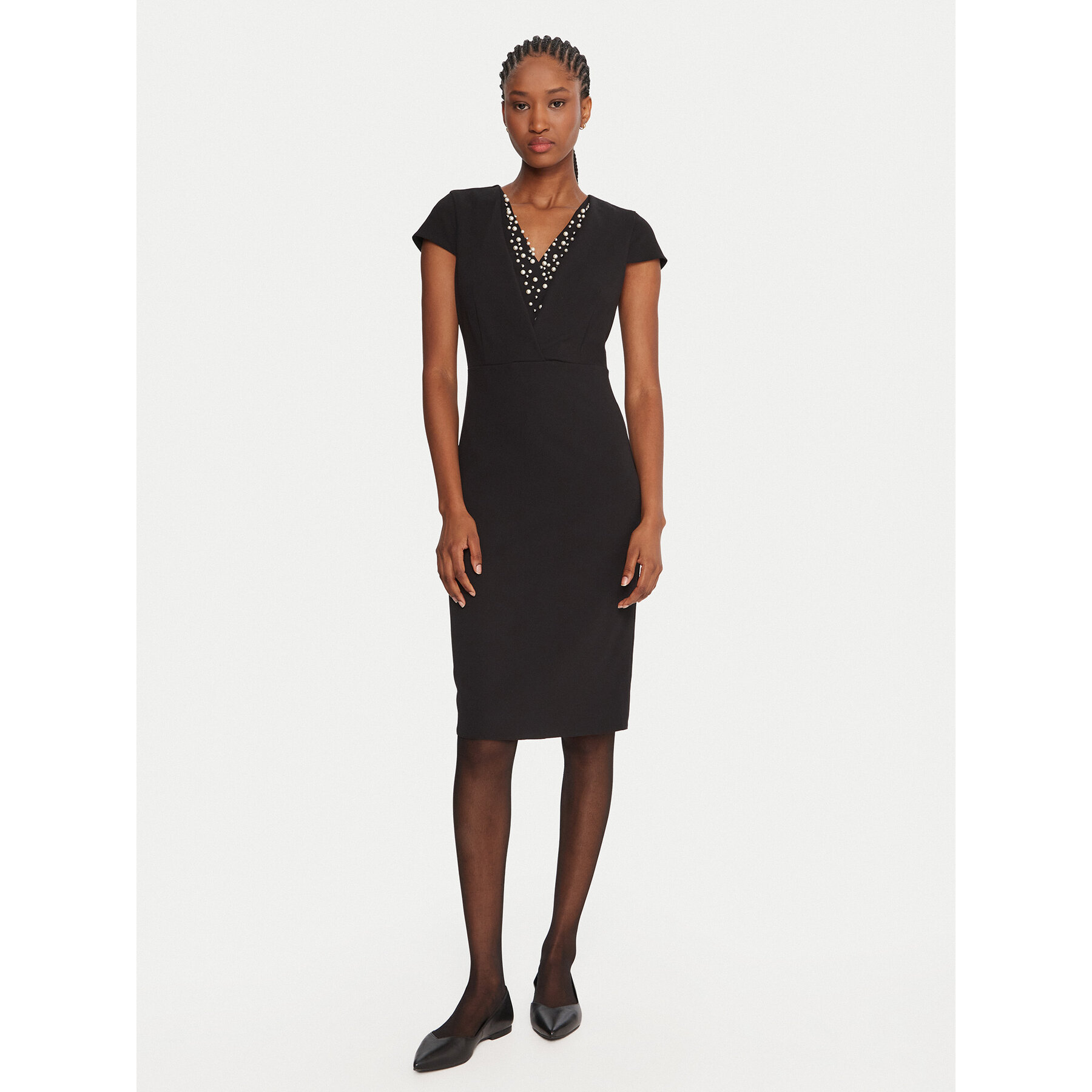 Rinascimento Sukienka koktajlowa CFC0125515003 Czarny Slim Fit