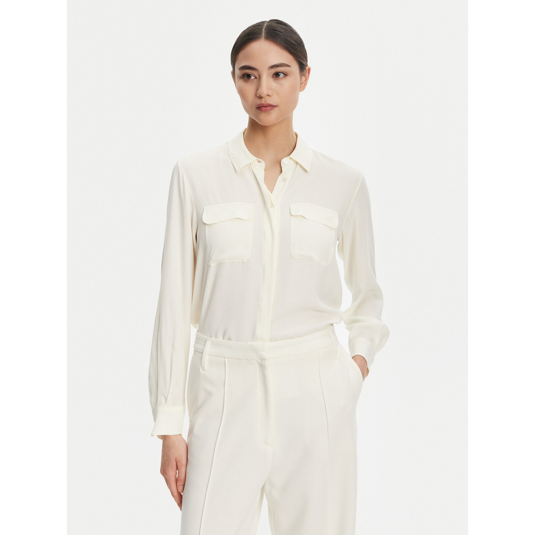 Marella Koszula Calabra 2523116061 Biały Regular Fit