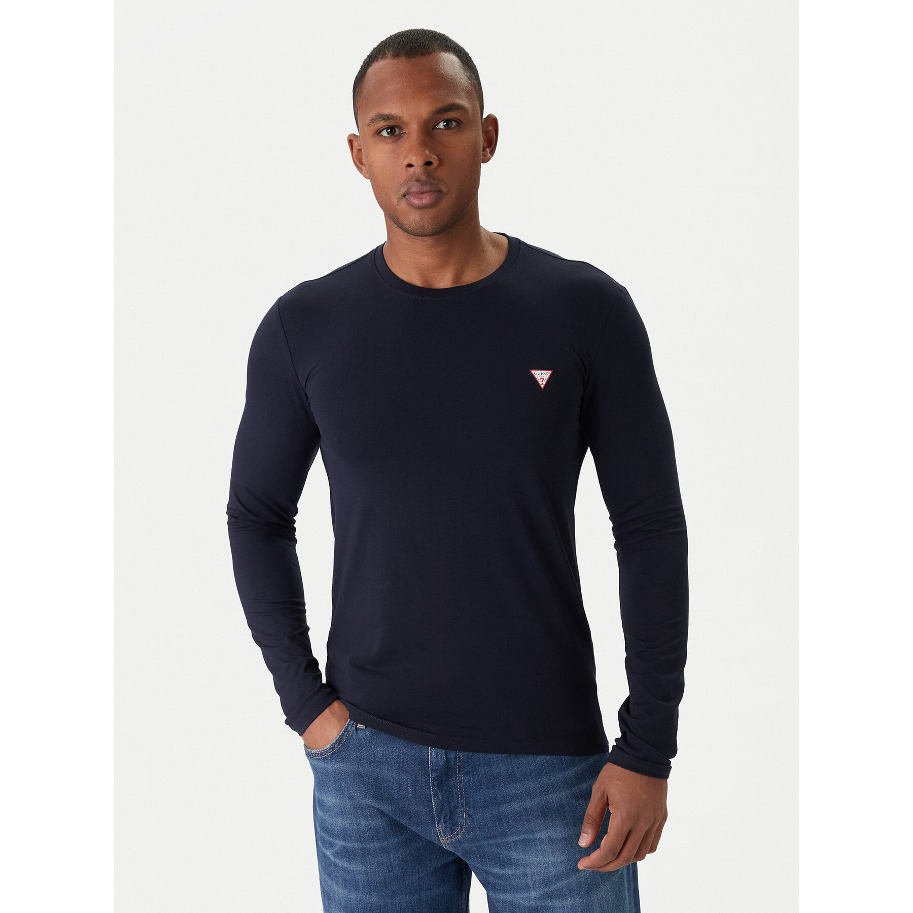 Guess Longsleeve M2YI28 J1314 Granatowy Slim Fit