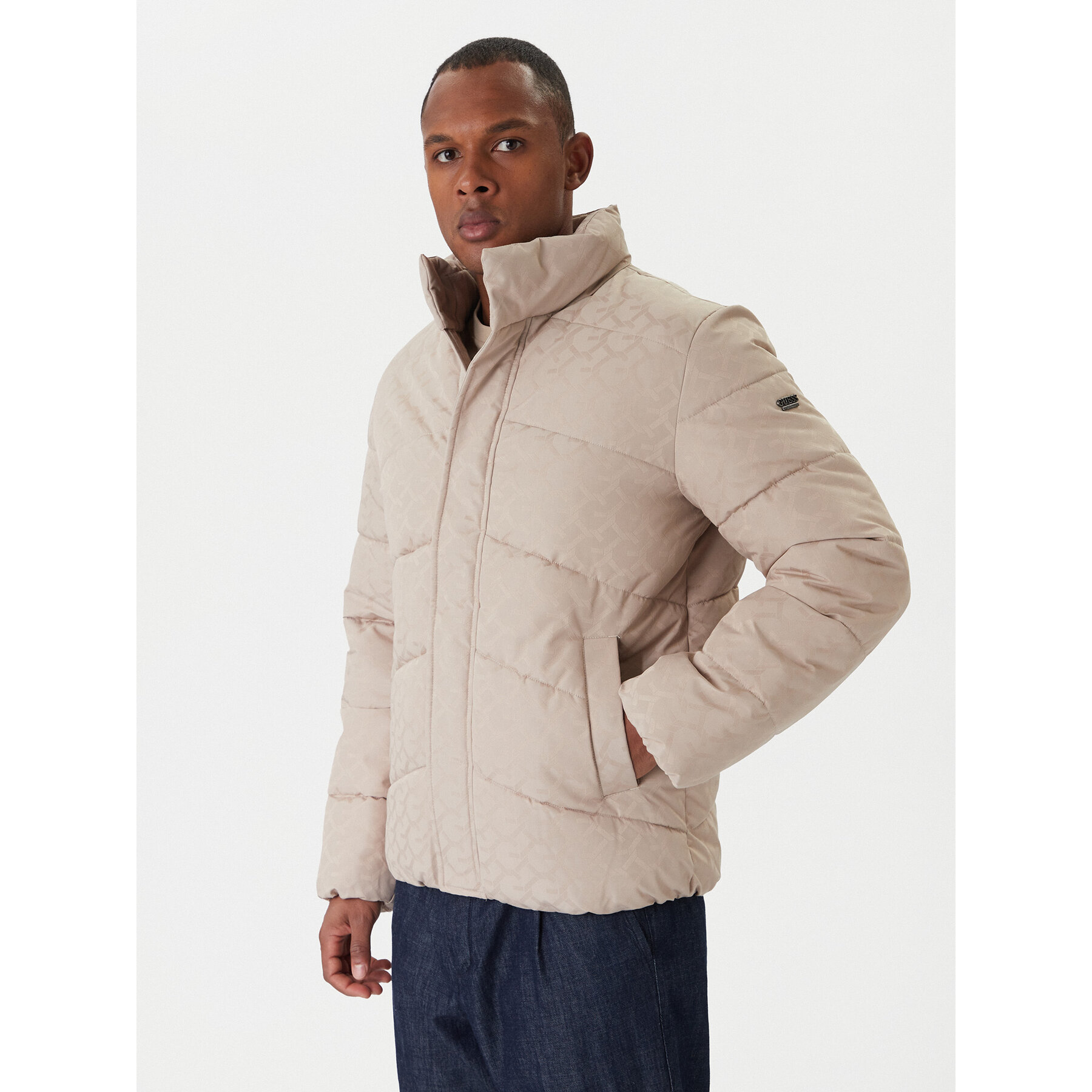 Guess Kurtka zimowa M5BL2M W2232 Beżowy Regular Fit