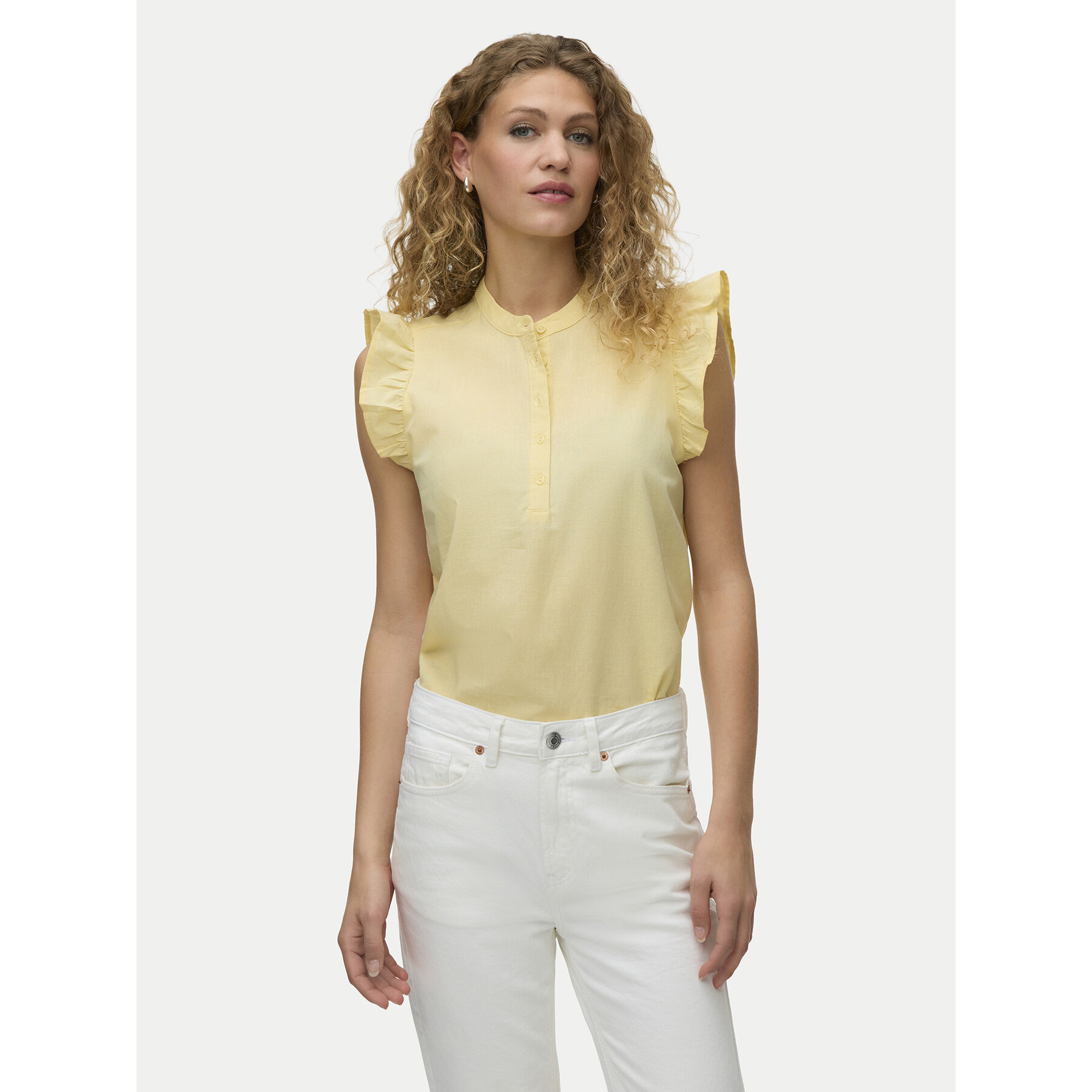 Vero Moda Bluzka Selma 10345667 Żółty jasny Regular Fit