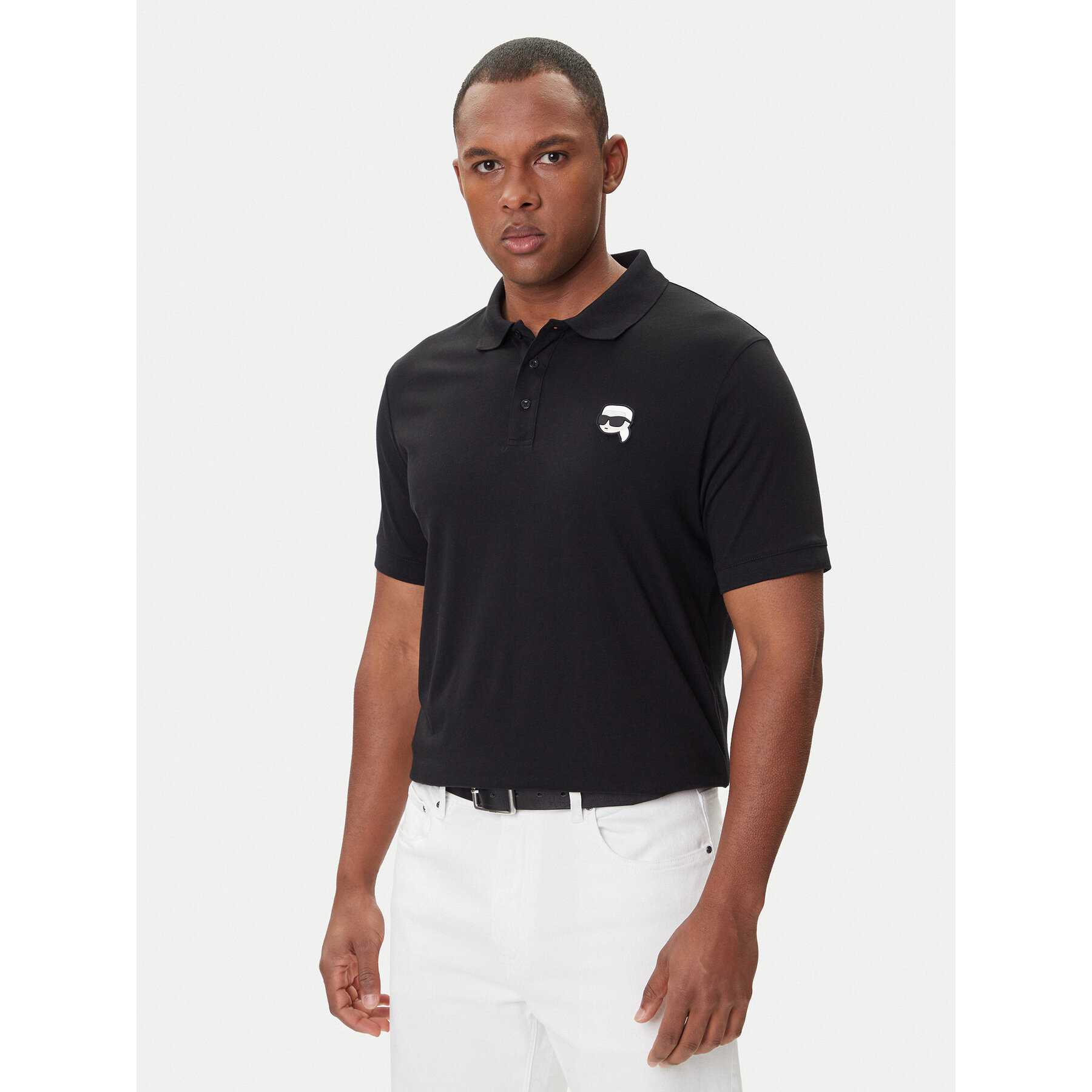 KARL LAGERFELD Polo 745710 500224 Czarny Regular Fit