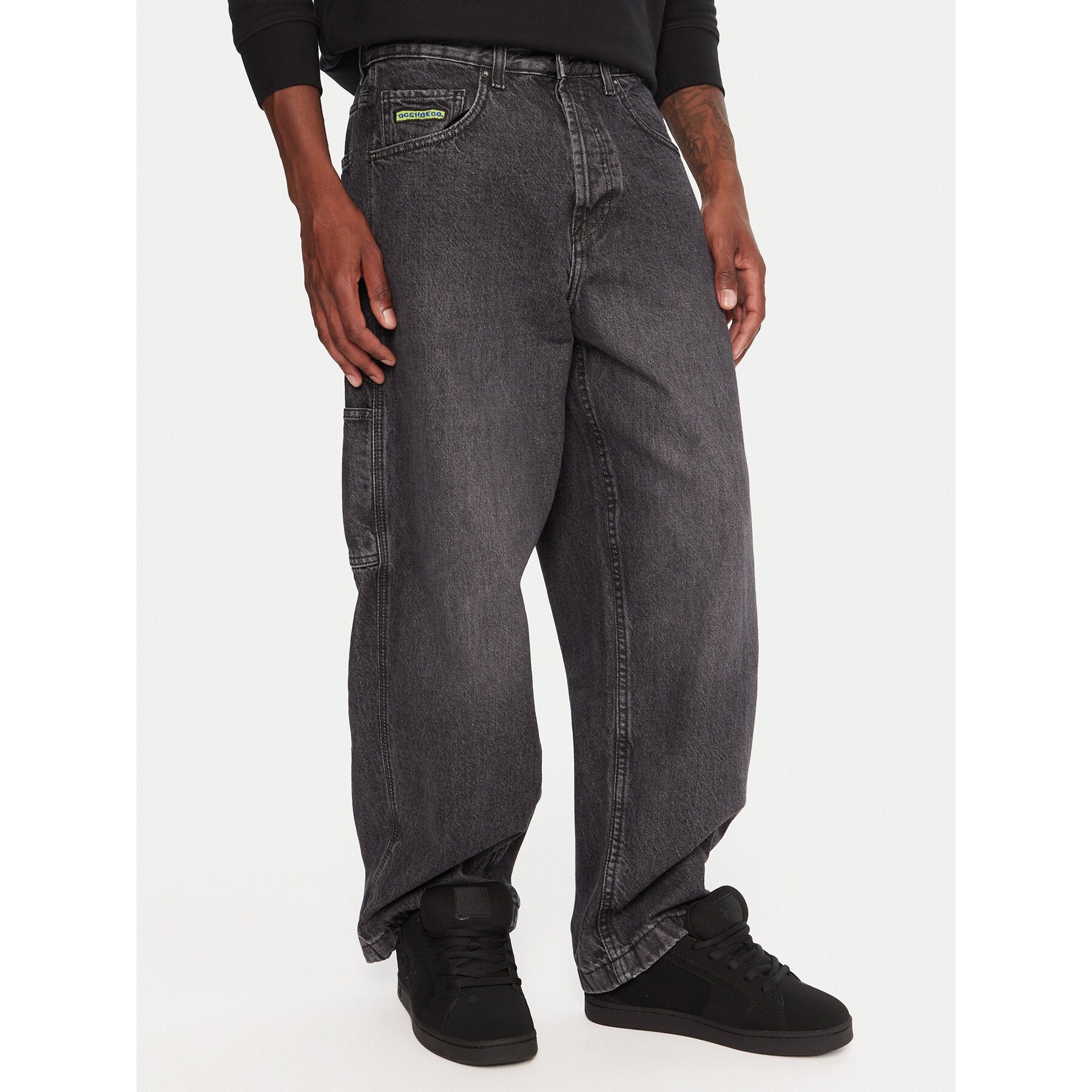 DC Shoes Jeansy Worker Carpenter Bac EDYDP03432 Czarny Baggy Fit