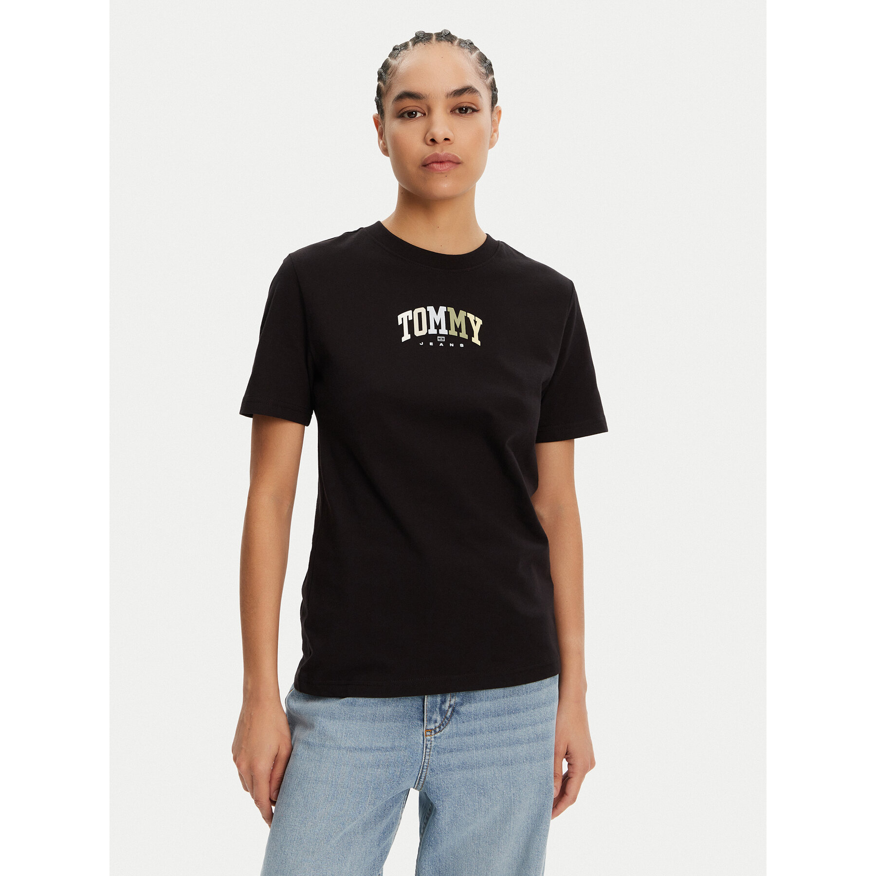Tommy Jeans T-Shirt Color Varsity DW0DW21337 Czarny Relaxed Fit
