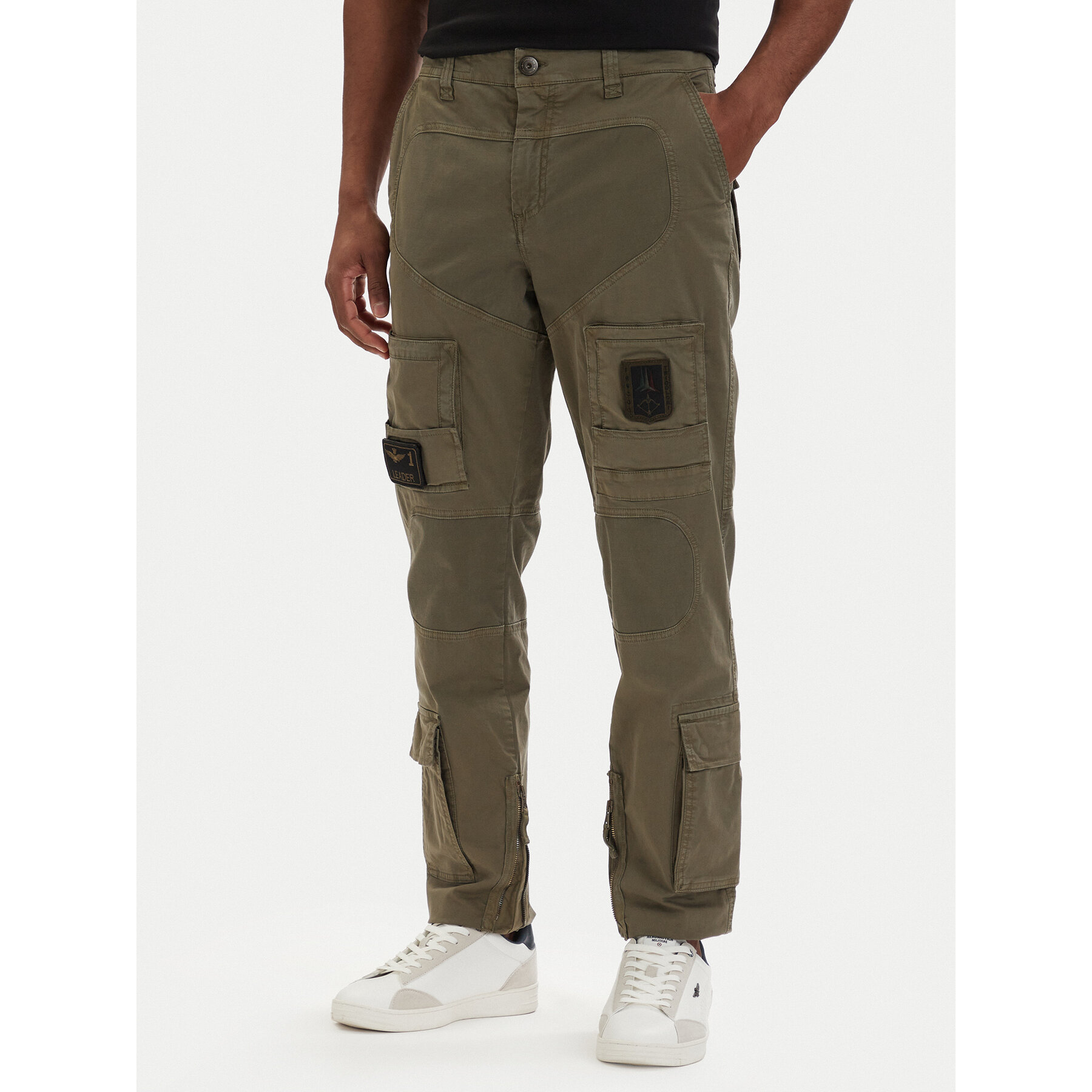 Aeronautica Militare Spodnie cargo 261PA1387UCT01493 Zielony Regular Fit