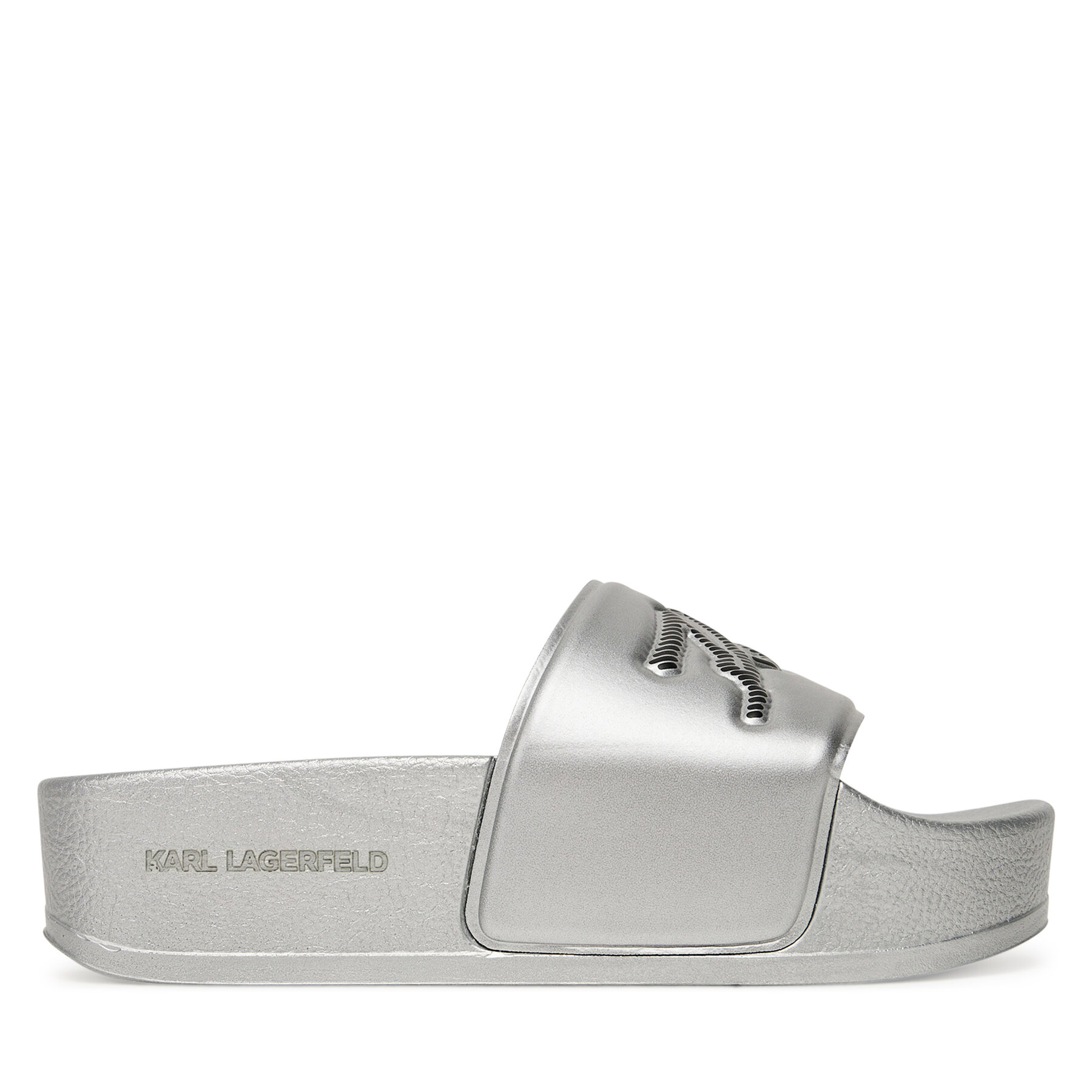 KARL LAGERFELD Klapki Kondo Maxi KL80872 Srebrny