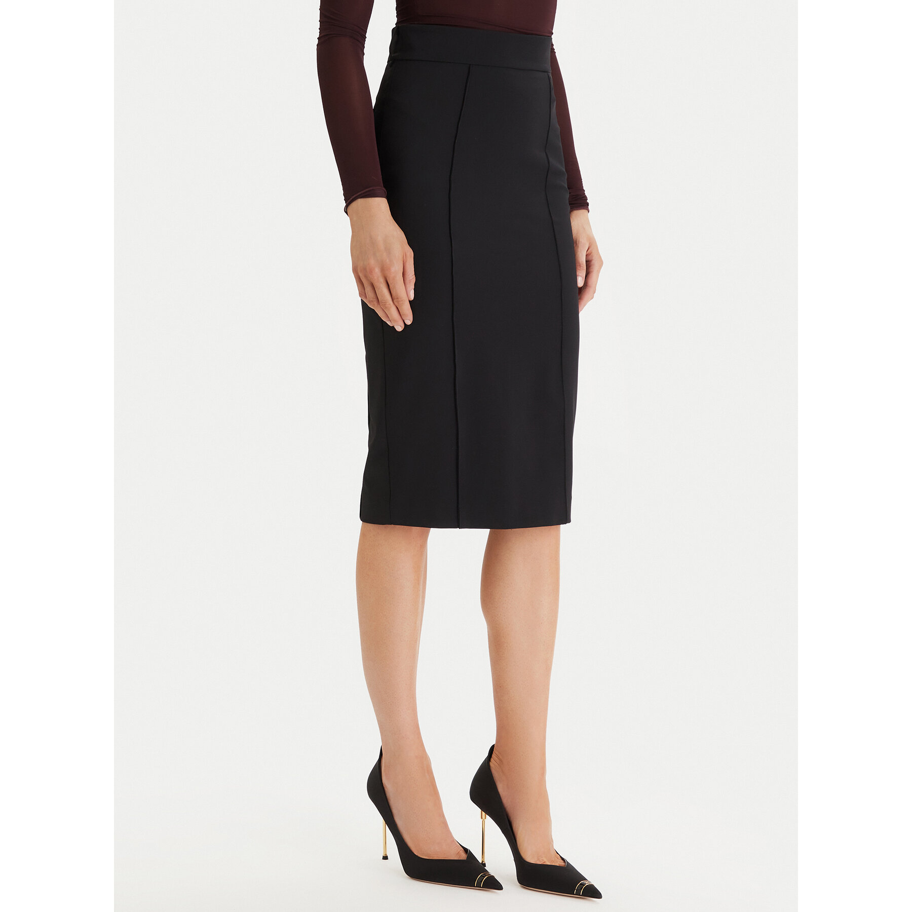 Elisabetta Franchi Spódnica ołówkowa GO-159-61E2-110 Czarny Slim Fit