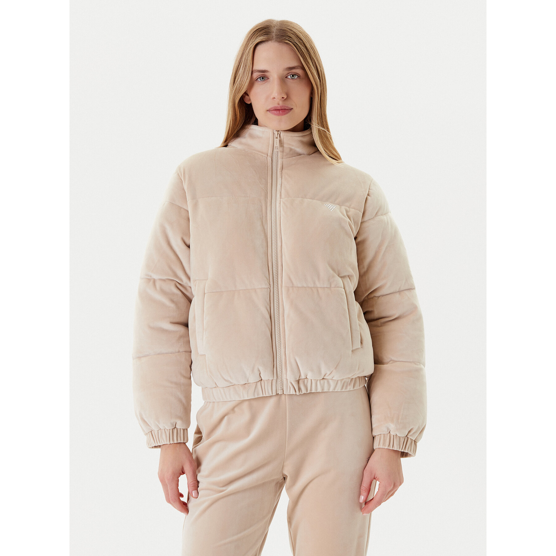 Guess Kurtka zimowa V4BL03 K0232 Beżowy Regular Fit