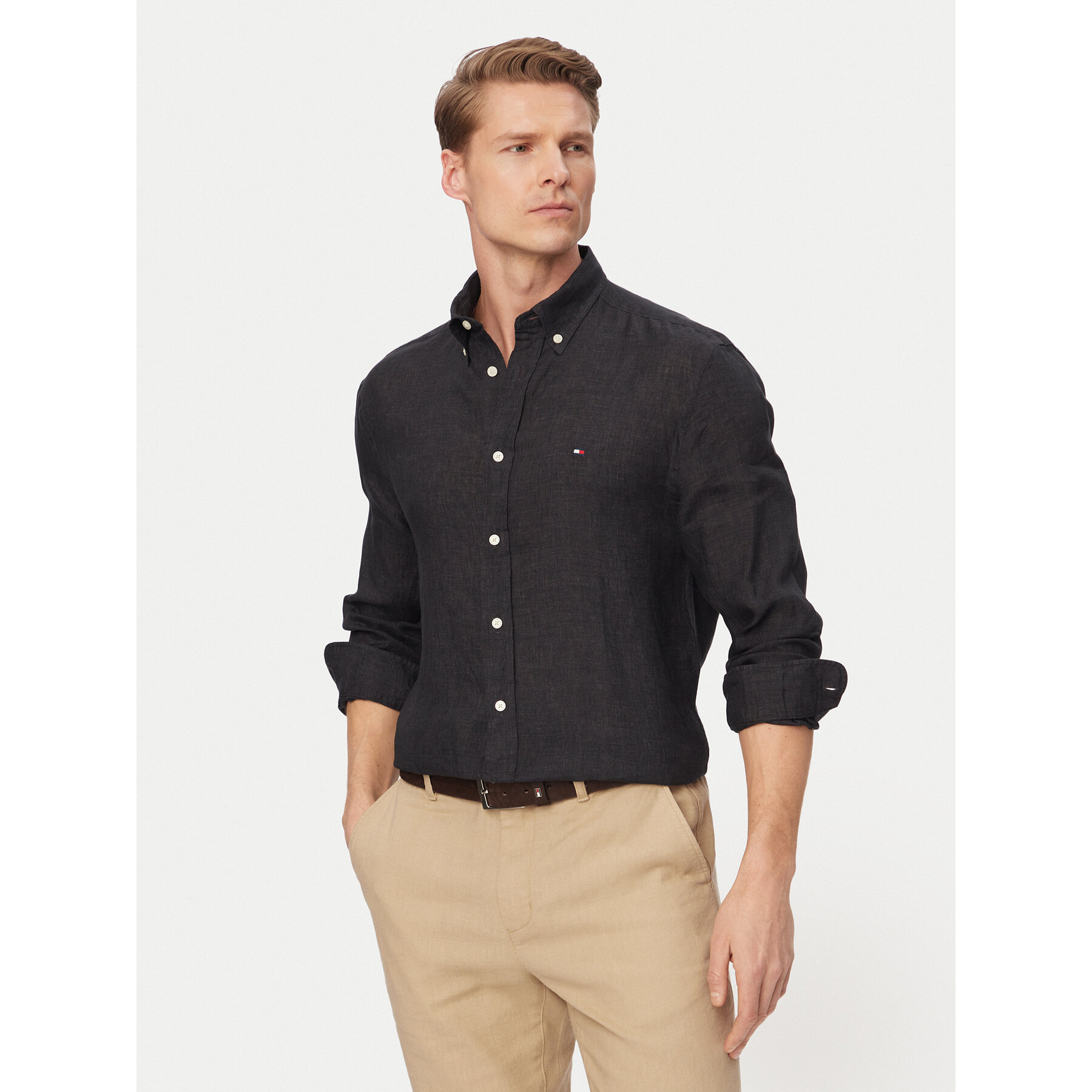 Tommy Hilfiger Koszula MW0MW41530 Czarny Regular Fit