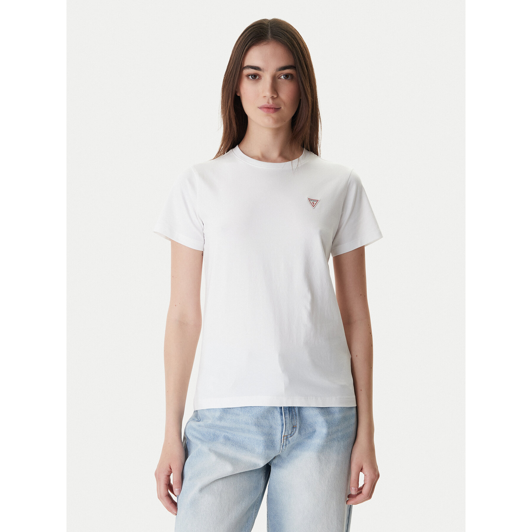 Guess Jeans T-Shirt W4YI10 J1314 Biały Regular Fit