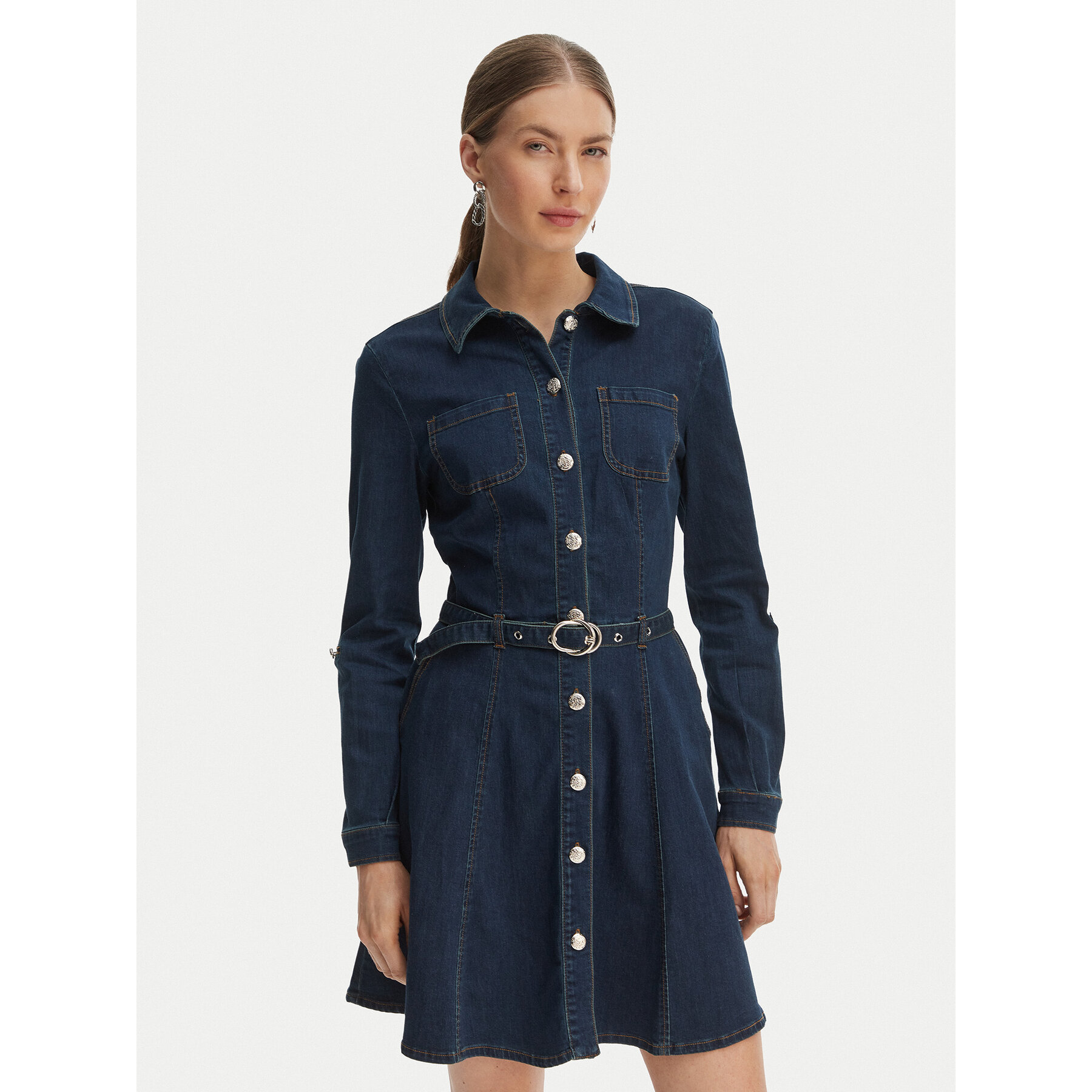 Morgan Sukienka jeansowa 261-RODEX Granatowy Slim Fit