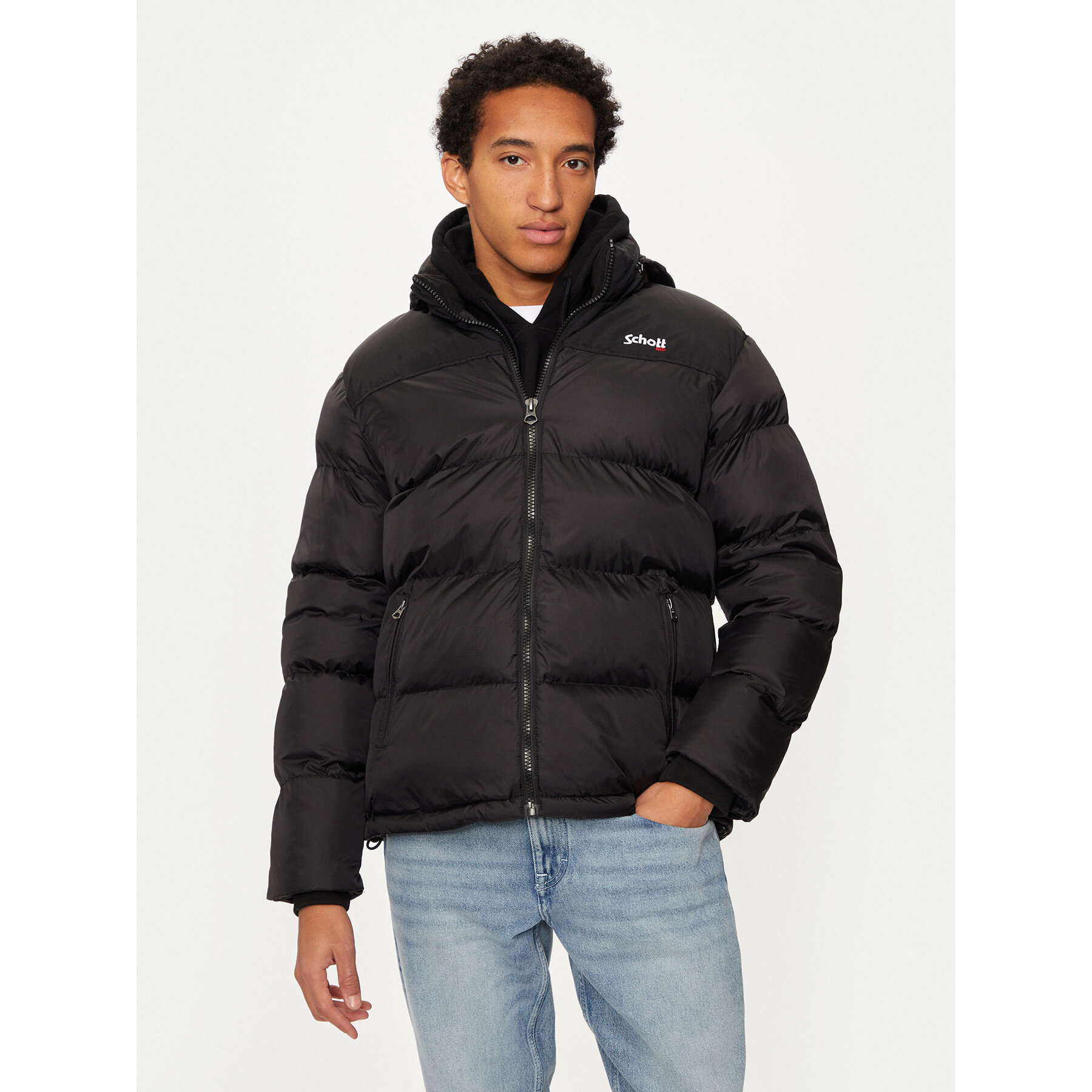 Schott NYC Kurtka zimowa UTAH Czarny Regular Fit