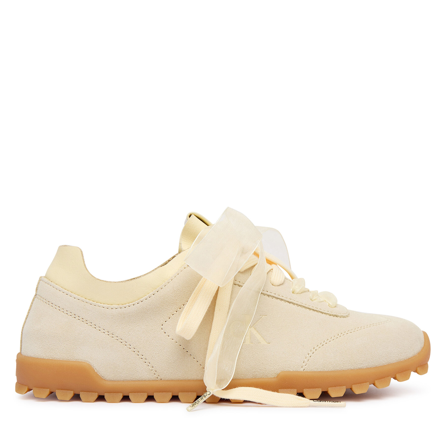 Calvin Klein Sneakersy Low Profile Run Mg Sue Db Laces HW0HW03150 Żółty