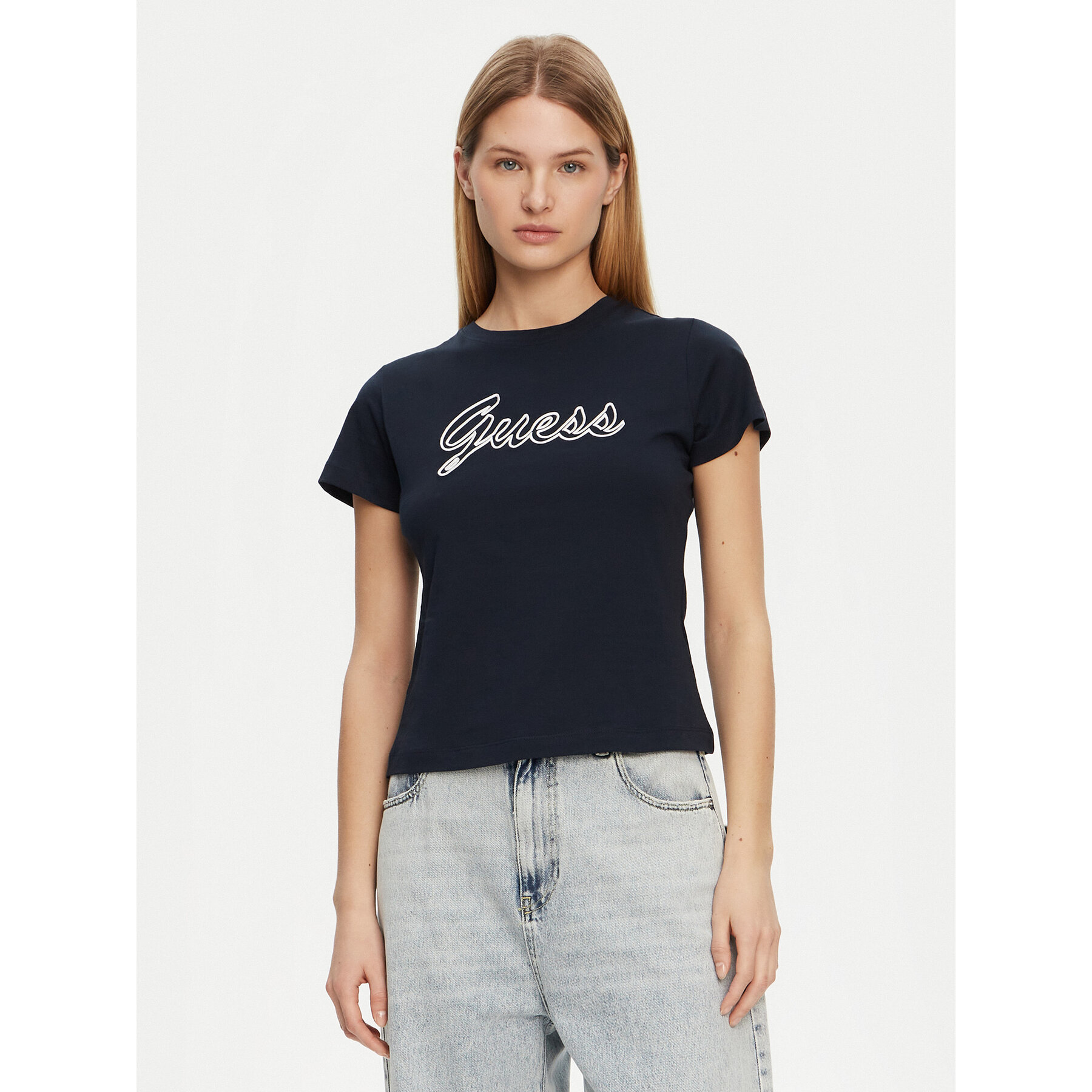 Guess T-Shirt V5GI02 K9RM1 Granatowy Slim Fit