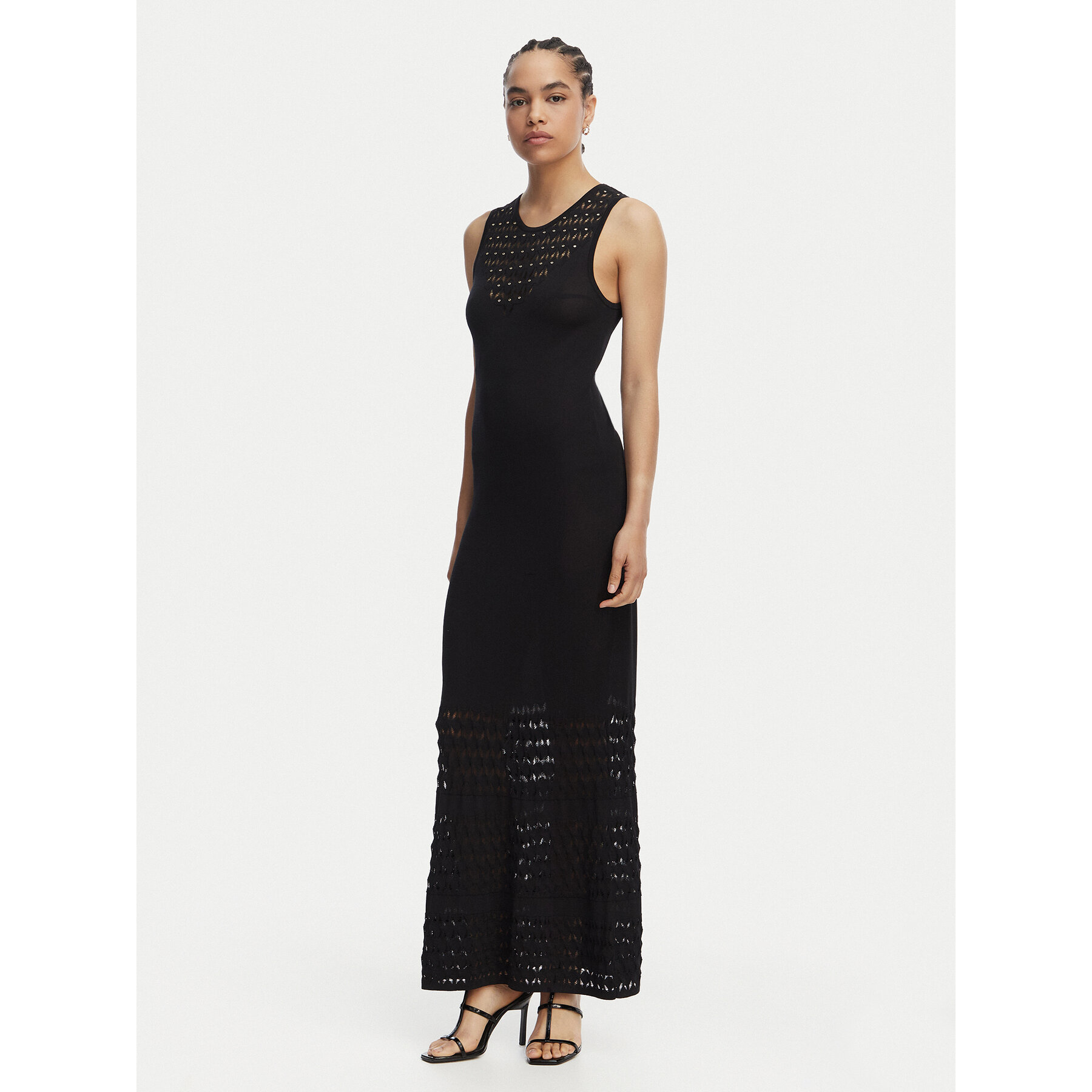 LOLA CASADEMUNT Sukienka dzianinowa MS2616001 Czarny Slim Fit