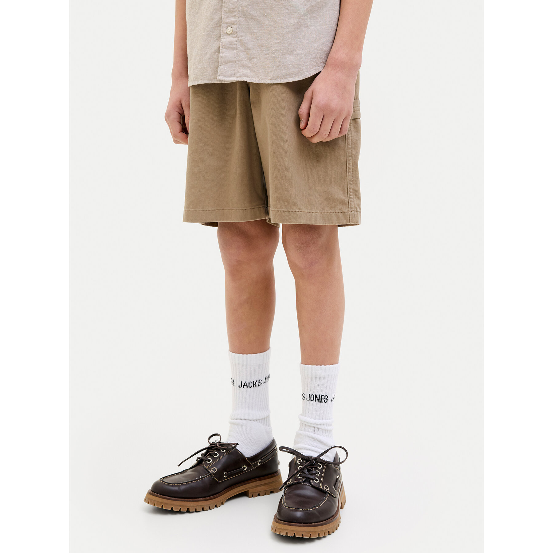 Jack & Jones Junior Szorty materiałowe Tony 12268938 Brązowy Relaxed Fit