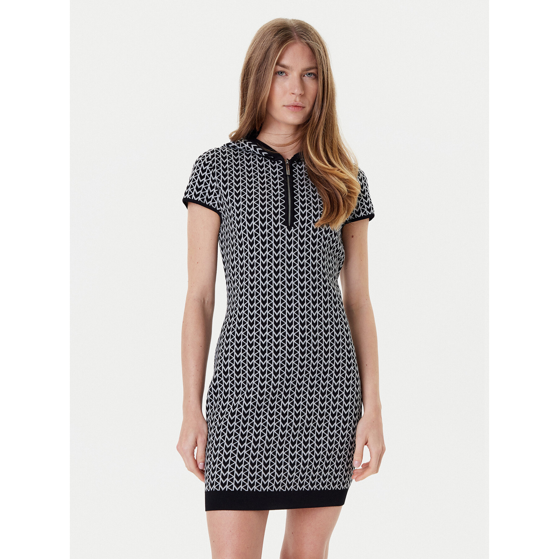 MICHAEL Michael Kors Sukienka dzianinowa MT5834LHQG Szary Regular Fit