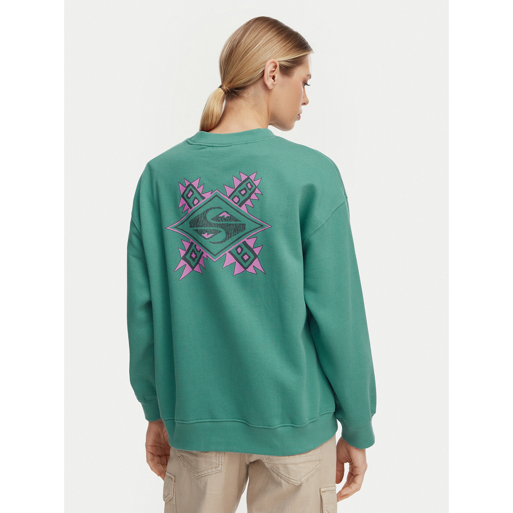Quiksilver Bluza EQWFT03188 Zielony Oversize