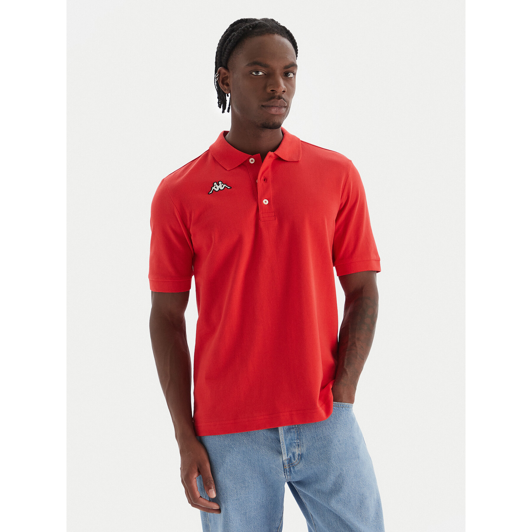 Kappa Polo Logo Sharas Mss 302B3D0 Czerwony Regular Fit