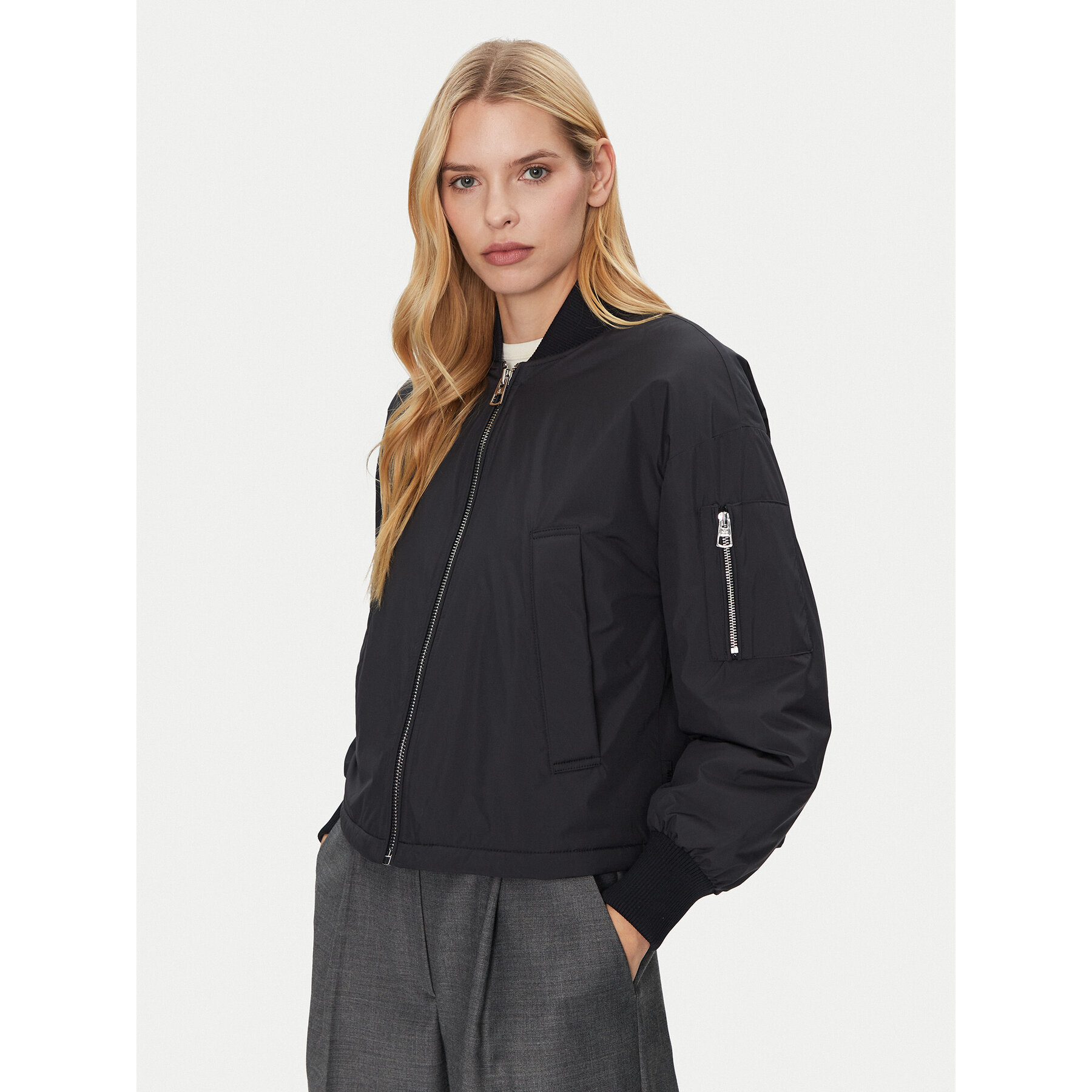 Marc O'Polo Kurtka bomber 500 0808 70307 Granatowy Relaxed Fit