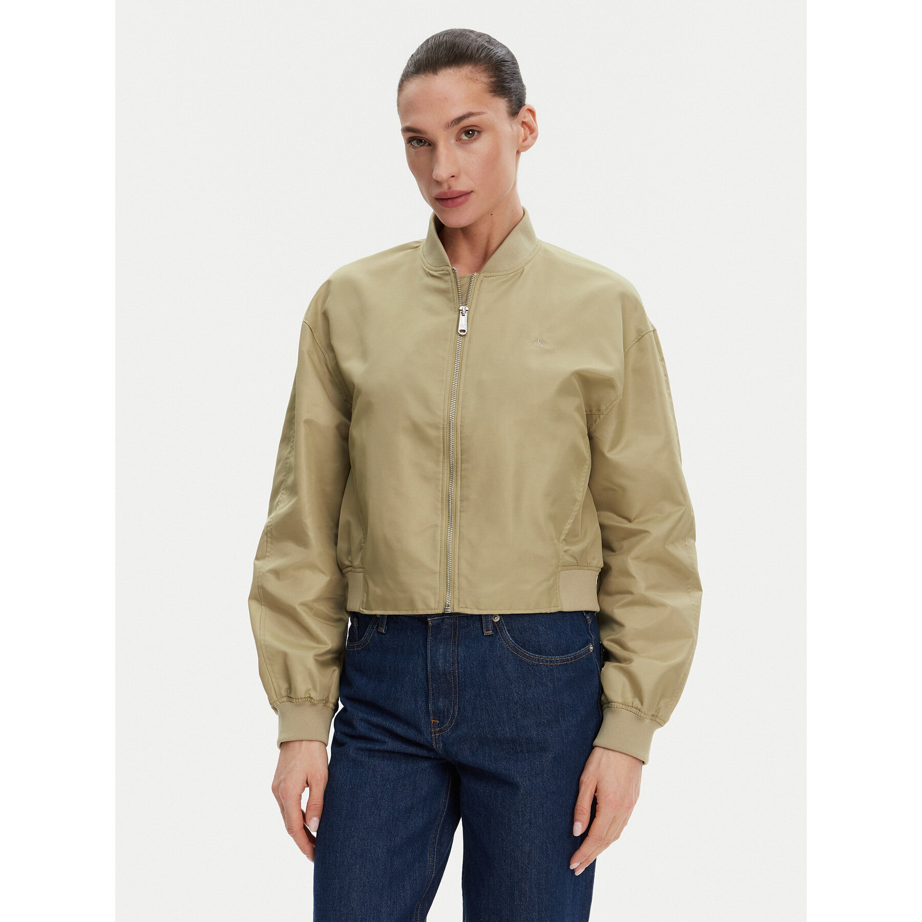Calvin Klein Jeans Kurtka bomber Hero LV047B528G Beżowy Relaxed Fit