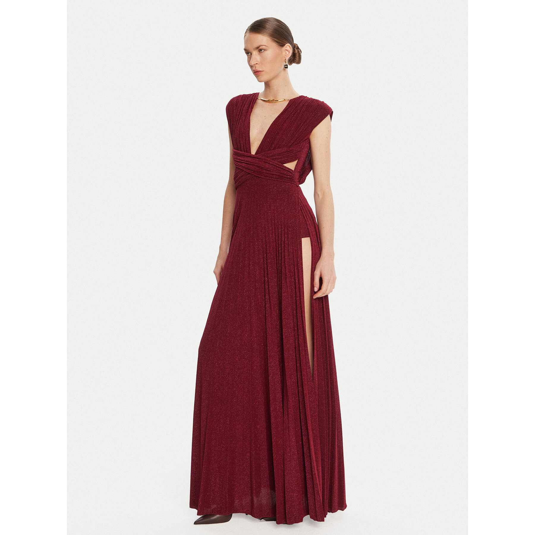 Elisabetta Franchi Sukienka wieczorowa AB-R15-56E2-V690 Bordowy Regular Fit