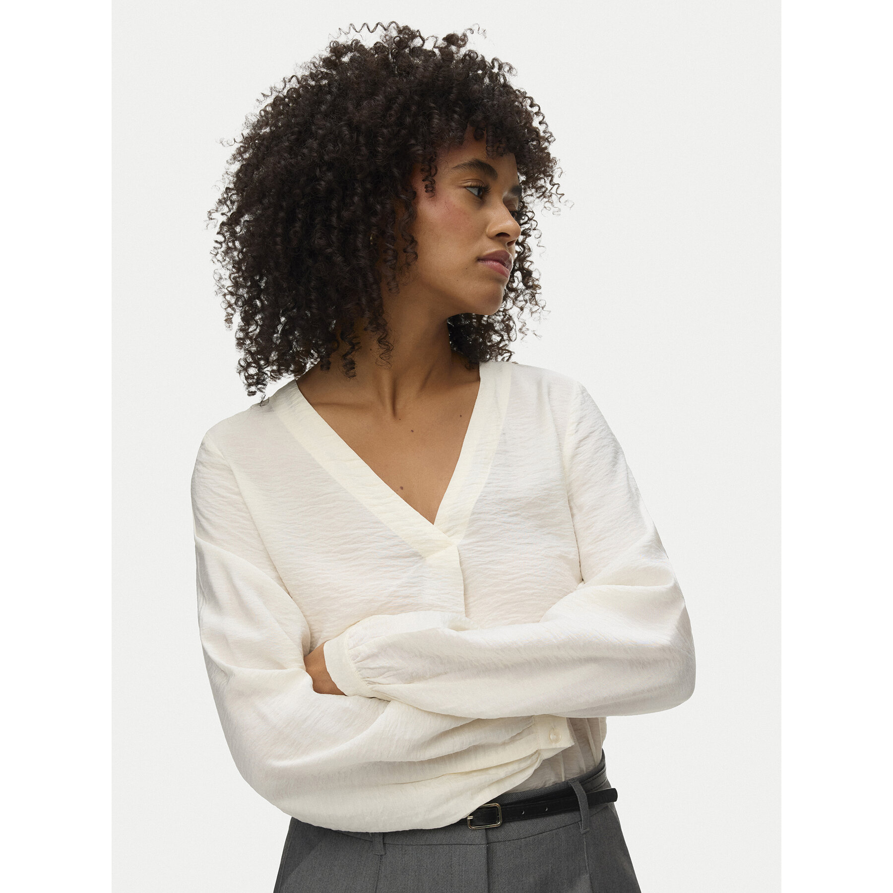 Vero Moda Bluzka Urli 10338835 Biały Regular Fit