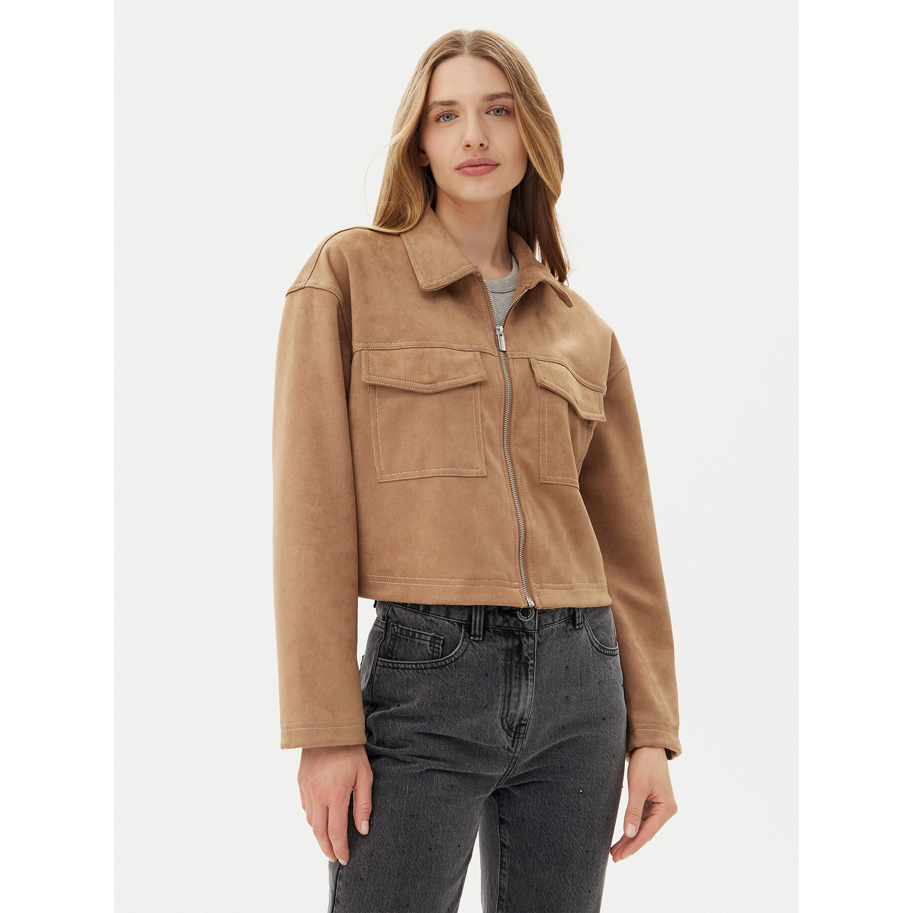 ONLY Kurtka z imitacji skóry Stina 15351260 Brązowy Regular Fit