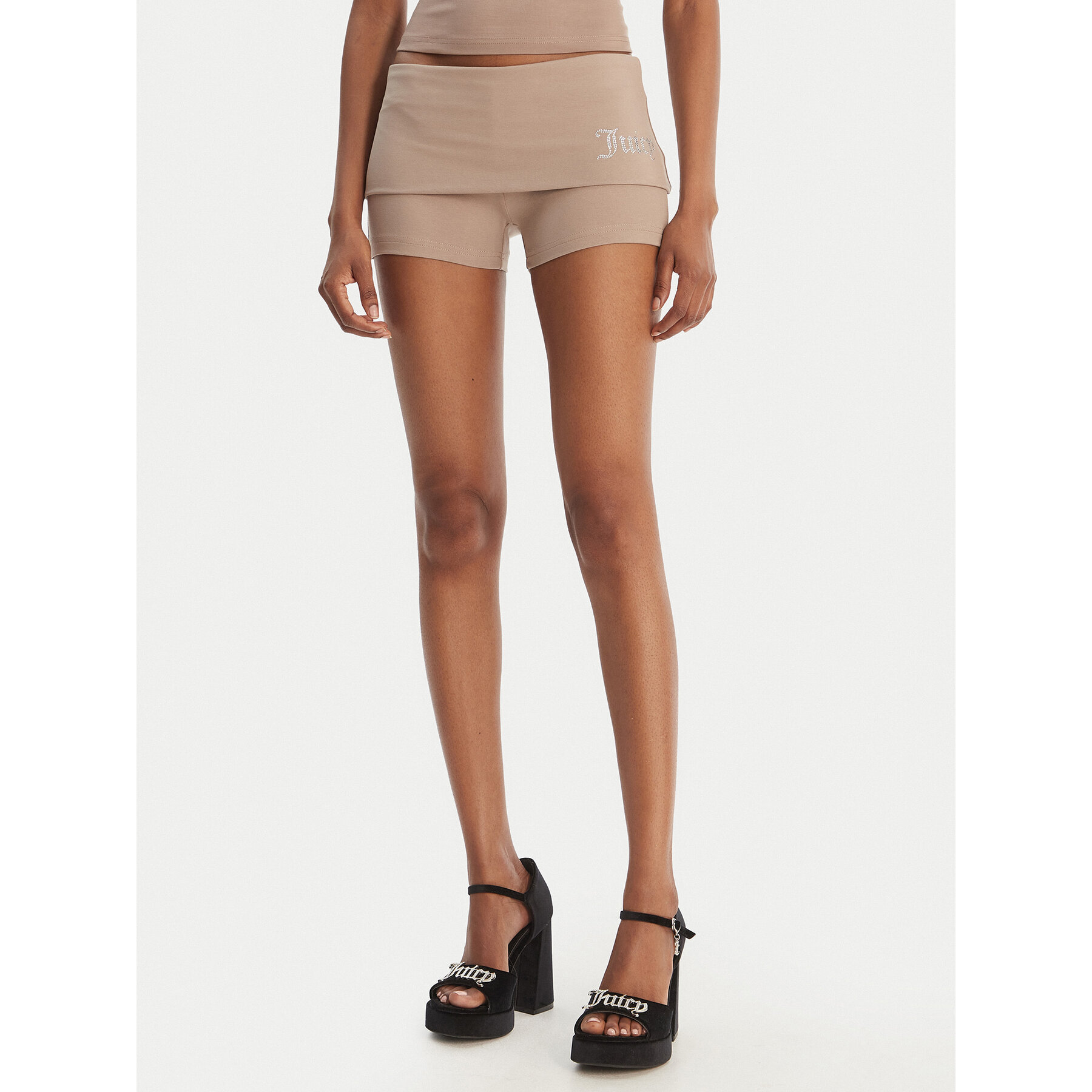 Juicy Couture Szorty sportowe Roll Down JCWHS126307 Beżowy Slim Fit