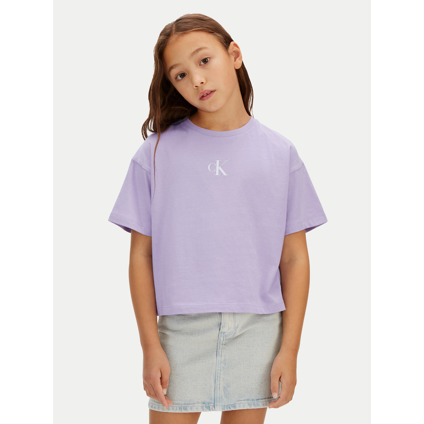 Calvin Klein Jeans T-Shirt LVCKSJA16G Fioletowy Boxy Fit