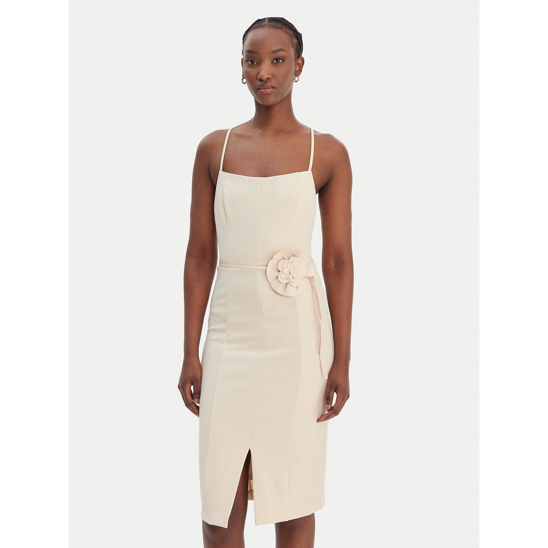 Guess Sukienka koktajlowa W6RK0G KC9O0 Beżowy Regular Fit