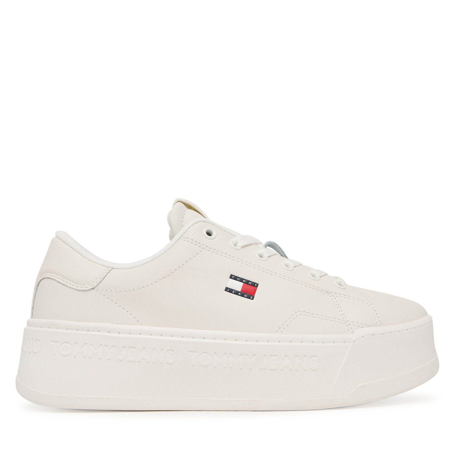 Tommy Jeans Sneakersy Tjw Script Cupsole Flatform EN0EN02961 Biały