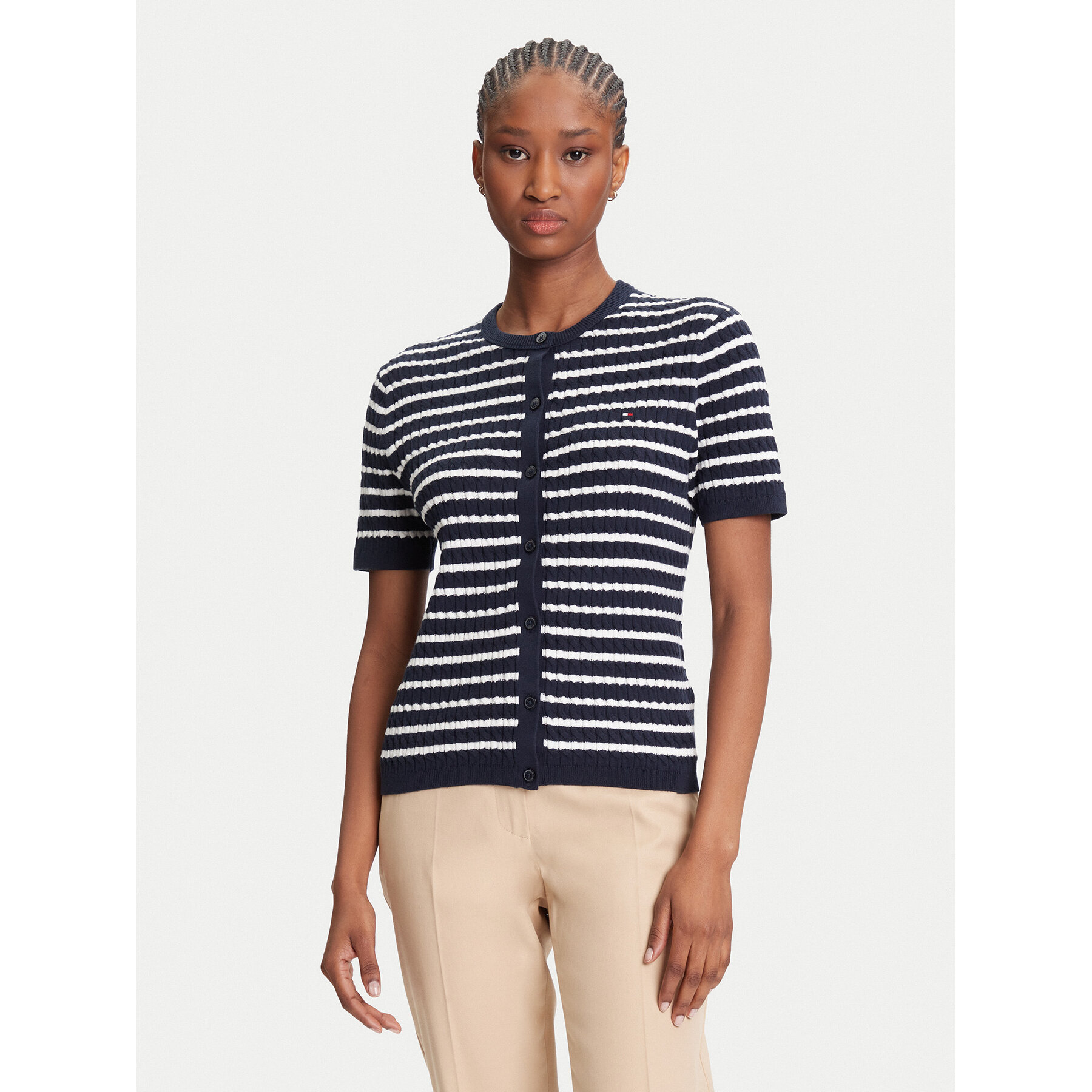 Tommy Hilfiger Kardigan WW0WW45707 Granatowy Slim Fit