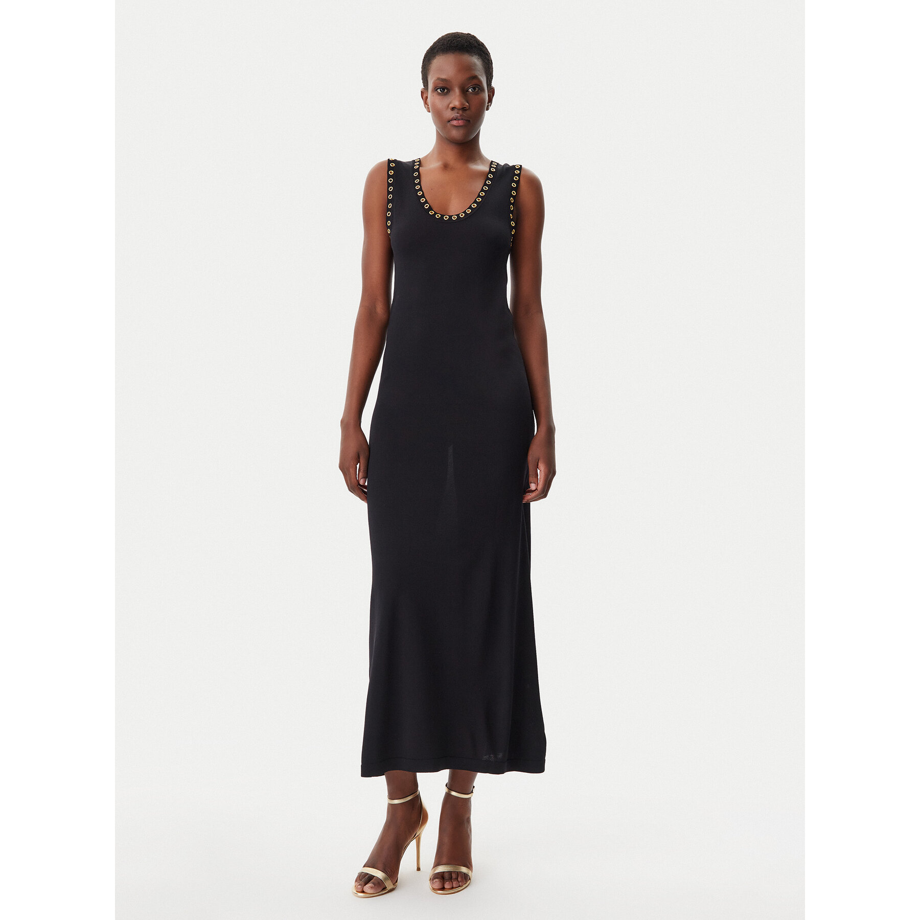 LOLA CASADEMUNT Sukienka dzianinowa MS2516034 Czarny Regular Fit