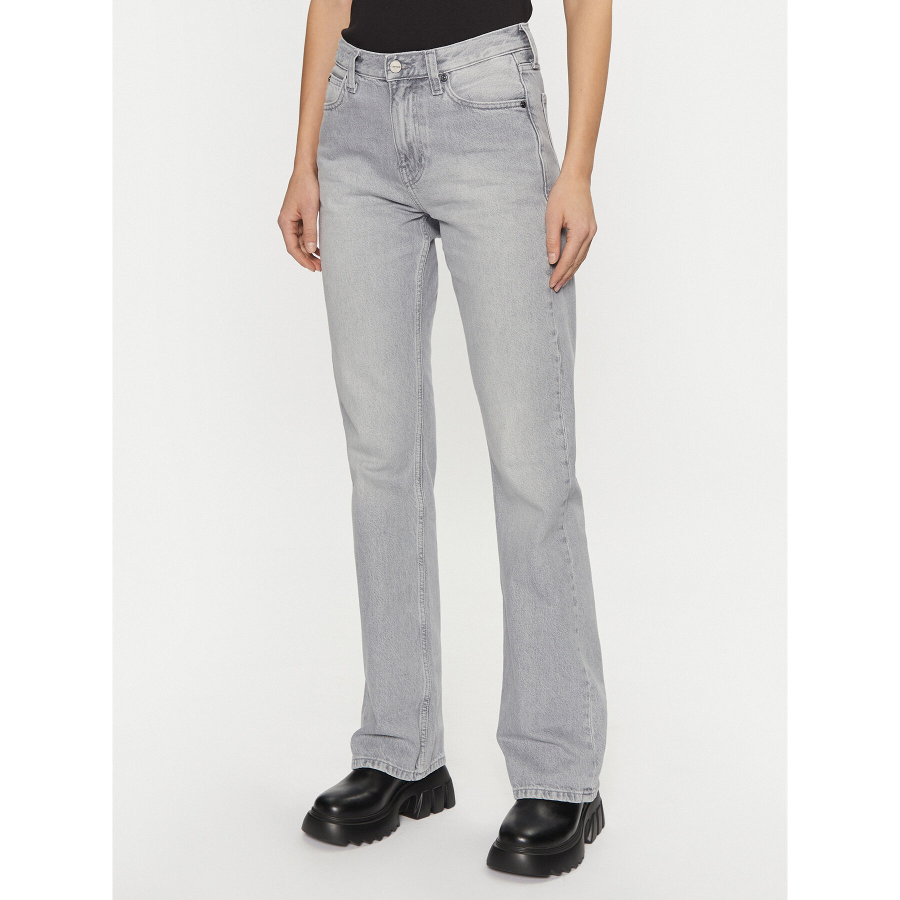 Calvin Klein Jeansy K20K208112 Szary Flared Leg
