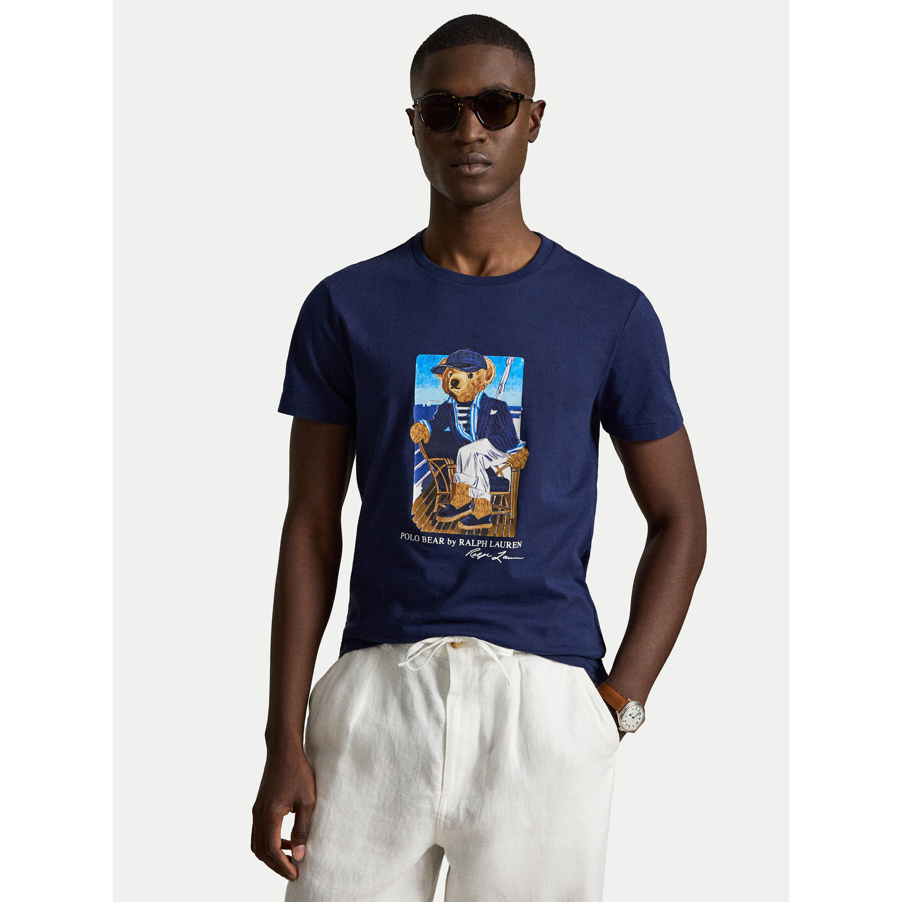 Polo Ralph Lauren T-Shirt 710B21964001 Granatowy Regular Fit