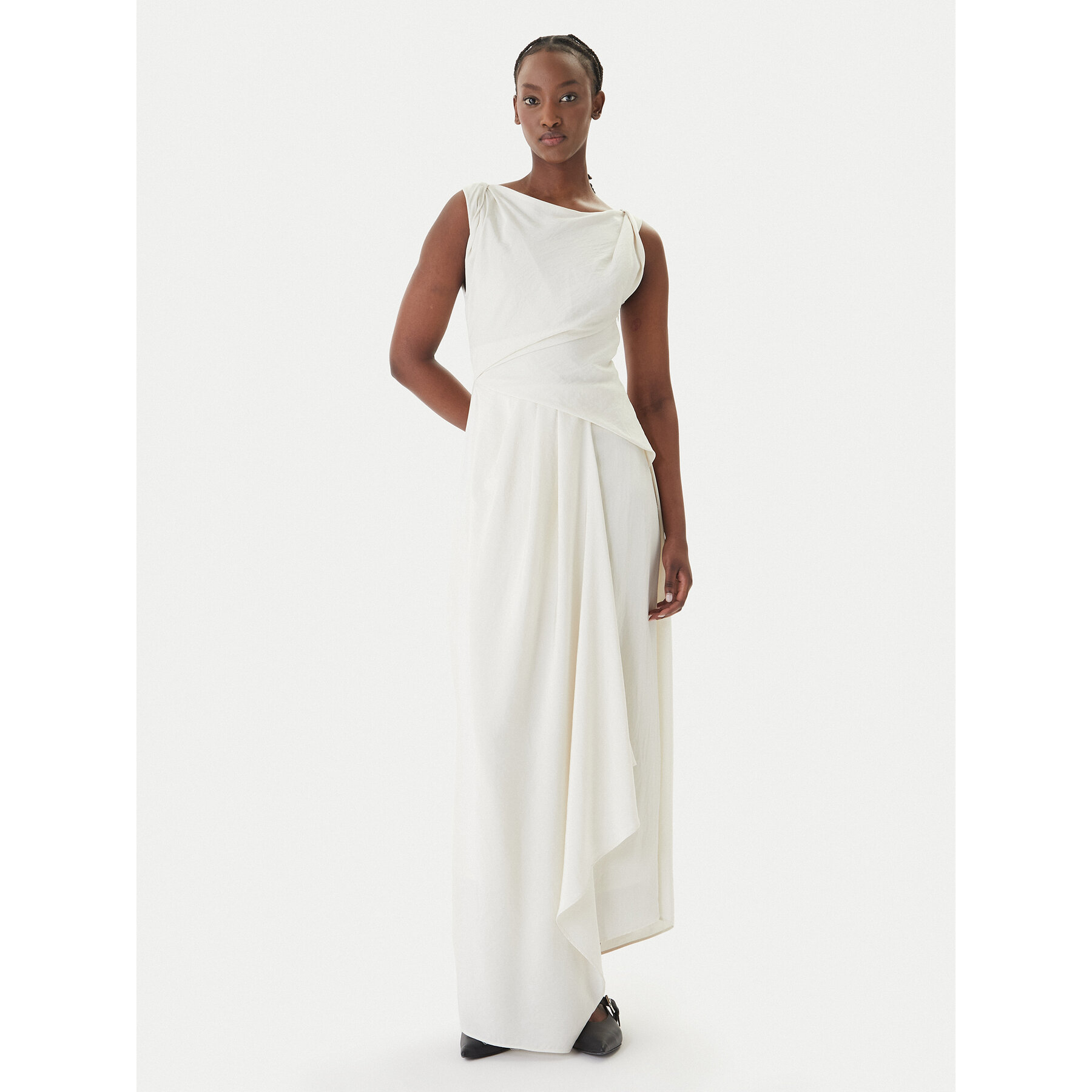 Eleh Sukienka wieczorowa SS260237 Biały Regular Fit
