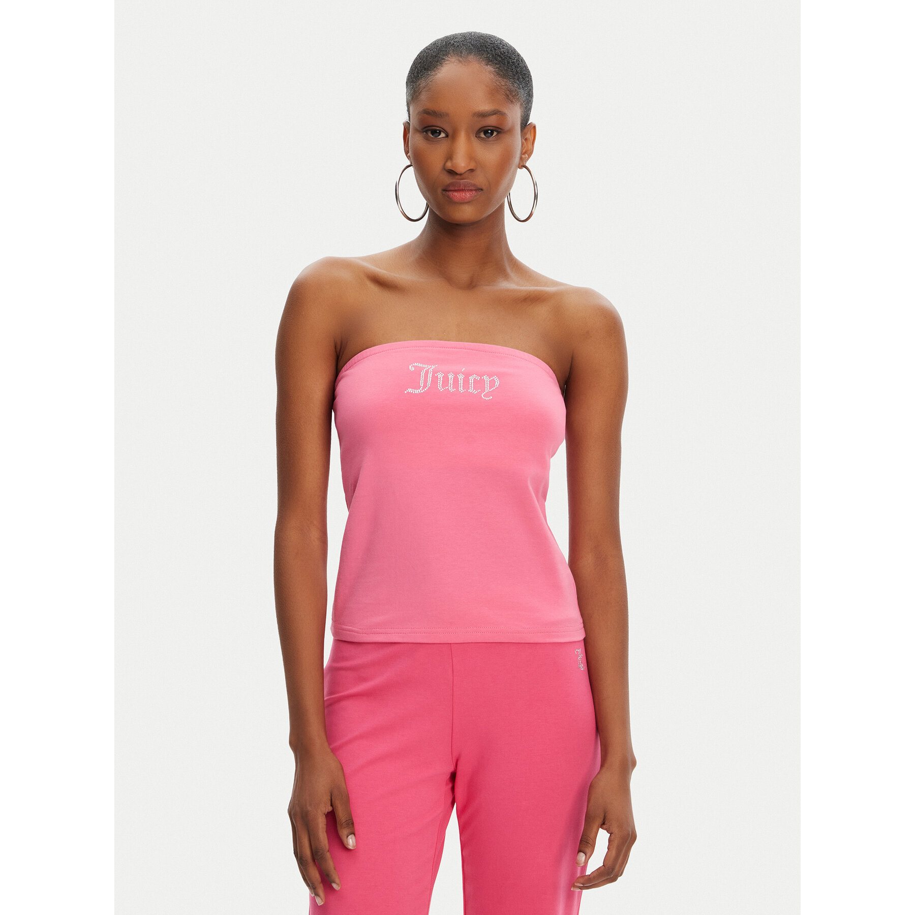 Juicy Couture Top Babey JCWCT23310 Różowy Slim Fit