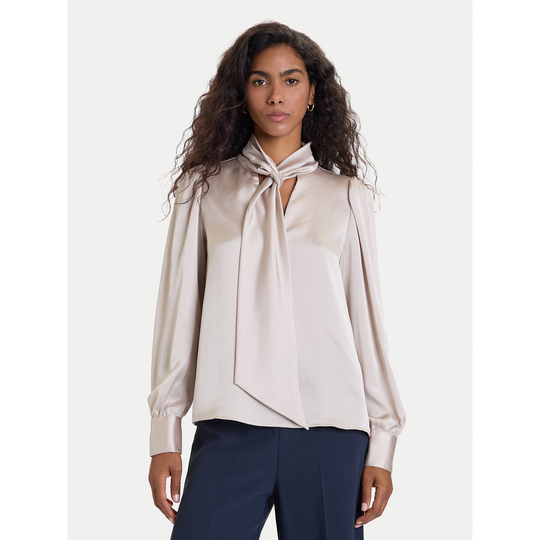 Vero Moda Bluzka Nini 10336252 Beżowy Standard Fit