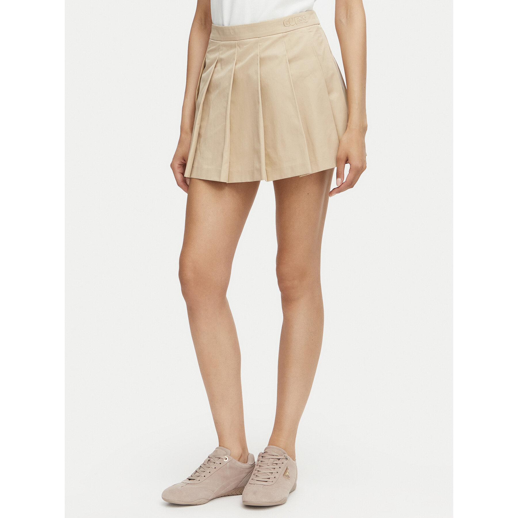 Guess Spódnica plisowana W6YD14 W2940 Czarny Regular Fit