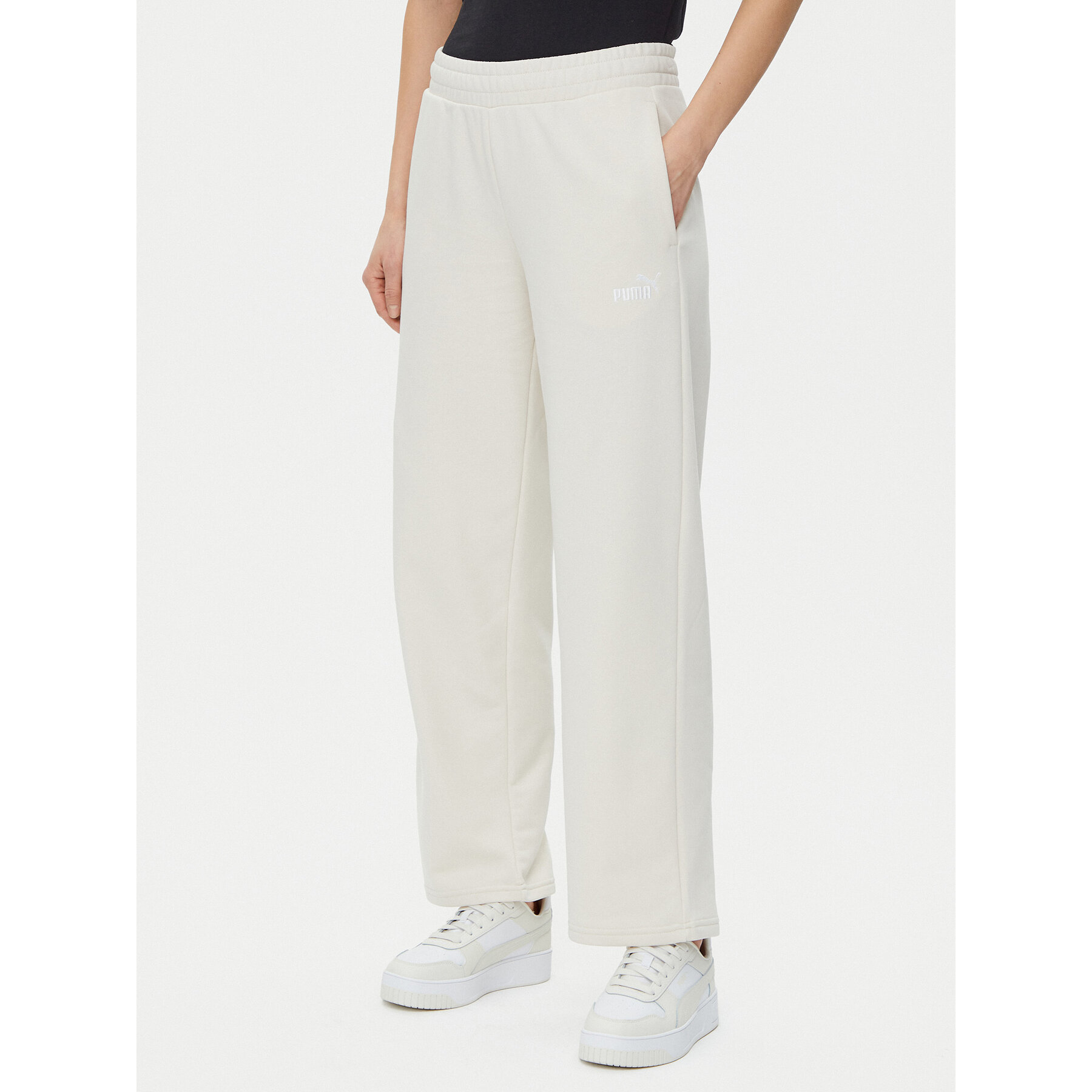 Puma Spodnie dresowe Ess Small No. 1 Logo 684979 Beżowy Straight Fit