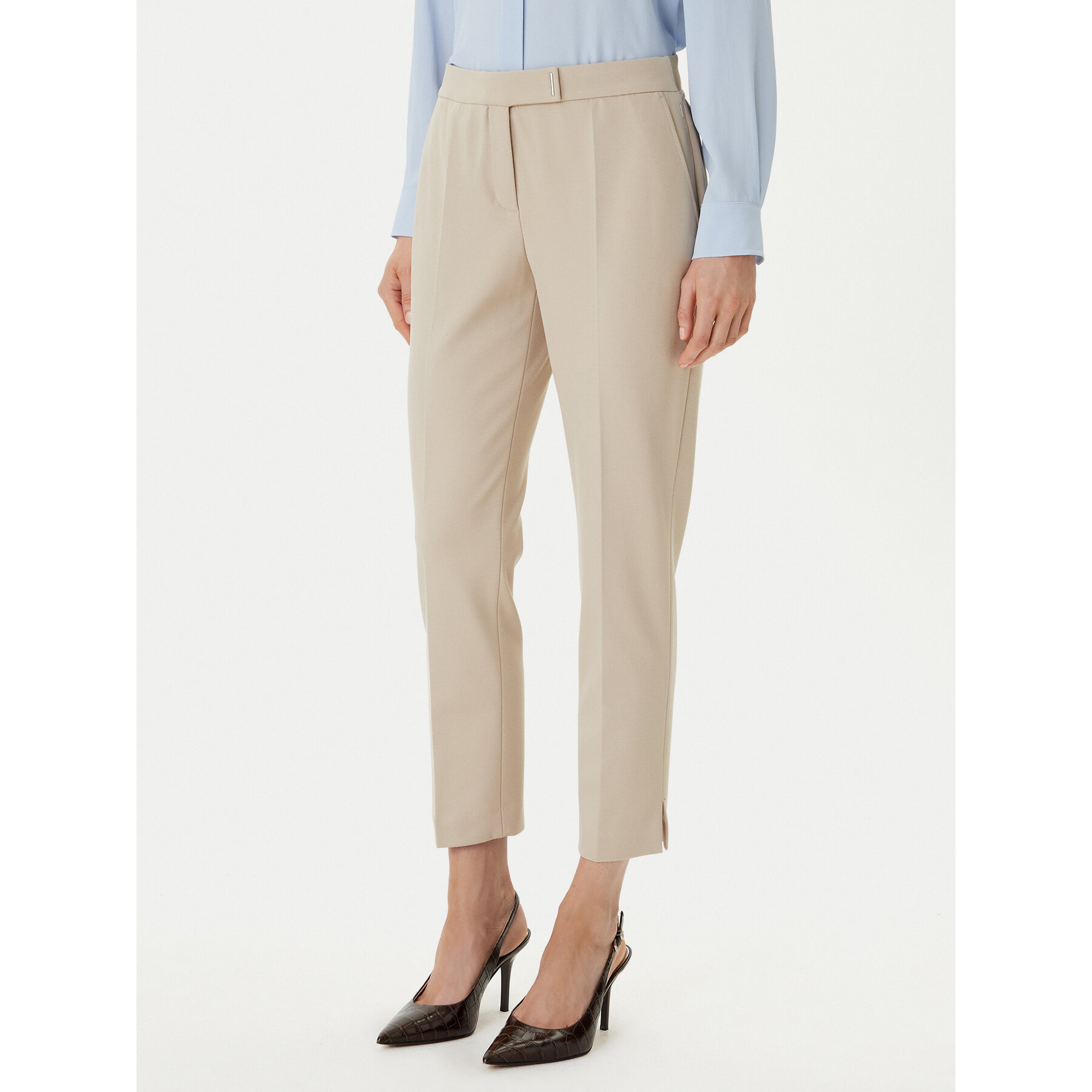 BOSS Spodnie materiałowe Tapria 50556341 Beżowy Slim Fit