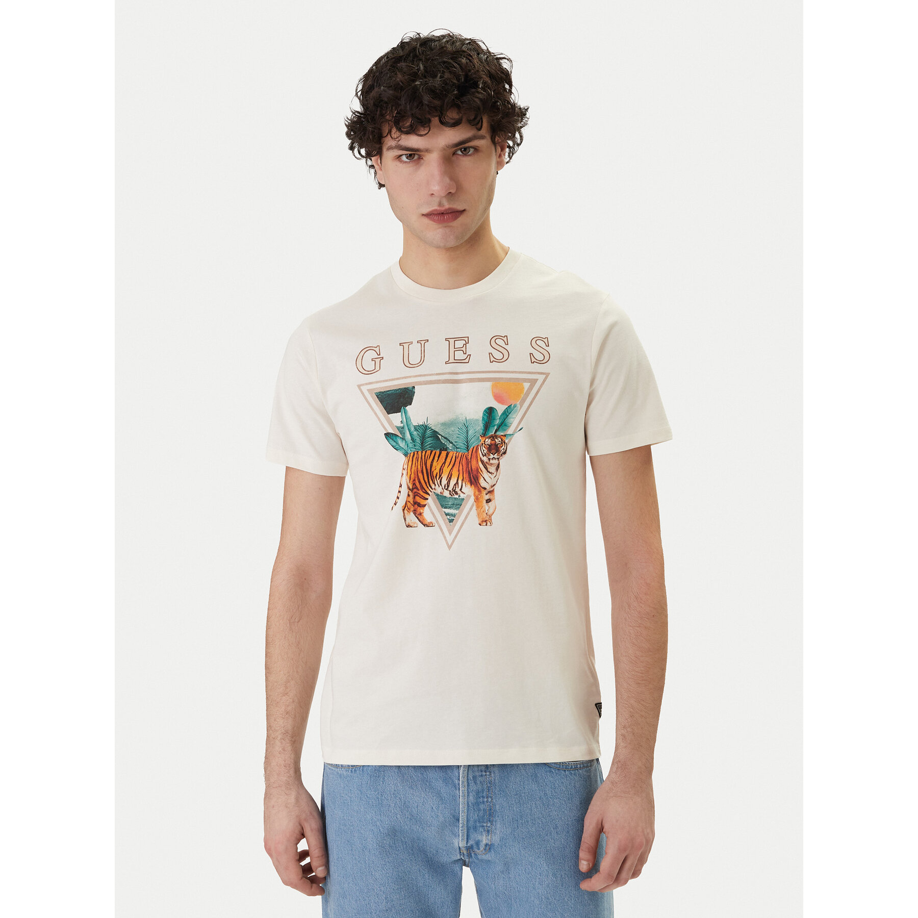 Guess T-Shirt M6GI33 K3310 Écru Regular Fit