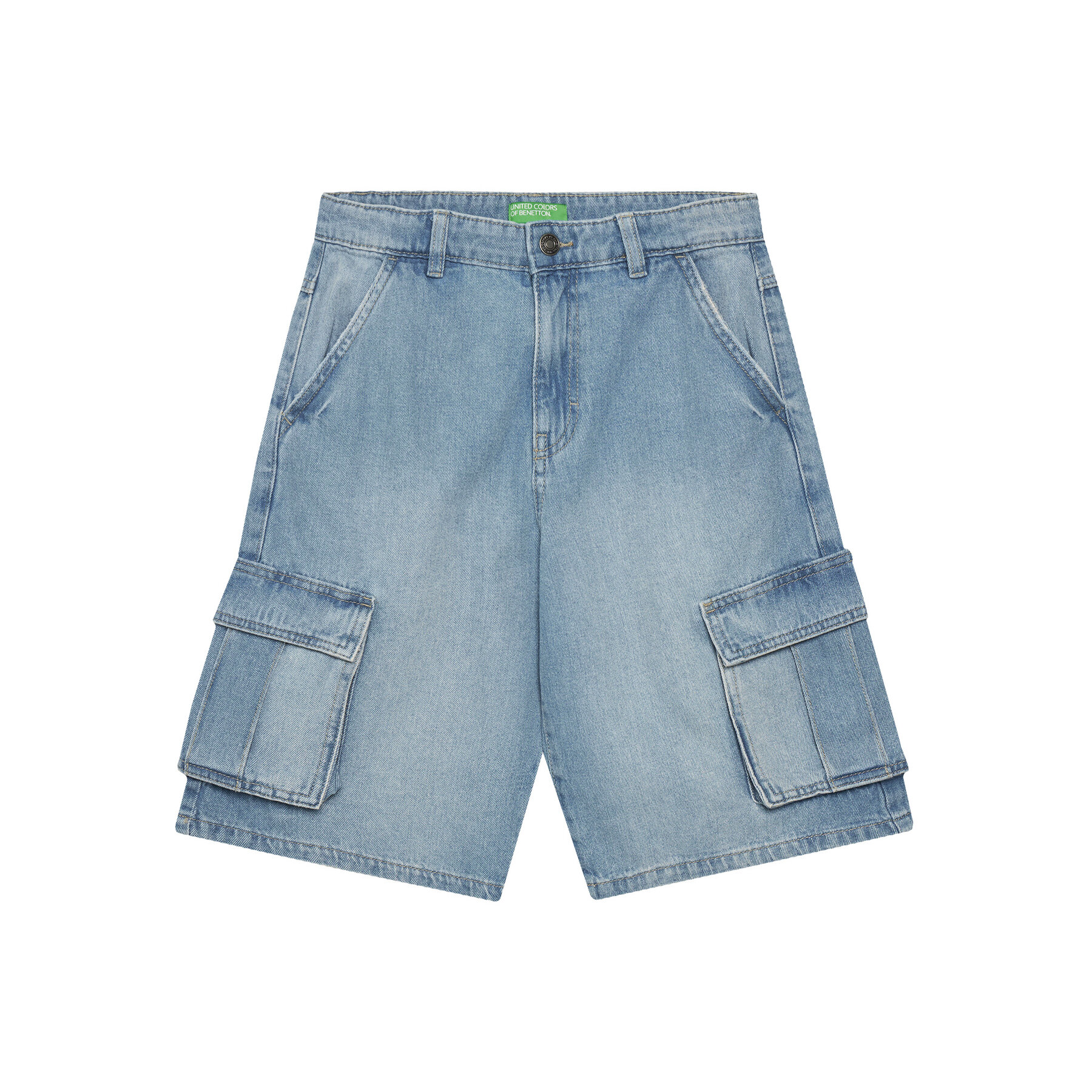 United Colors Of Benetton Szorty jeansowe 4KEHC9041 Niebieski Regular Fit