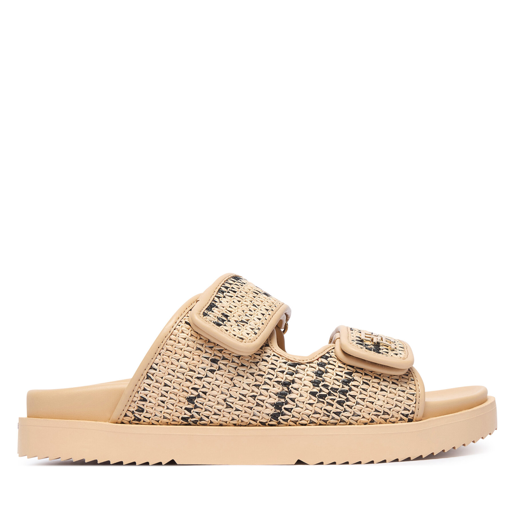 Tommy Hilfiger Klapki Double Strap Raffia FW0FW09122 Beżowy